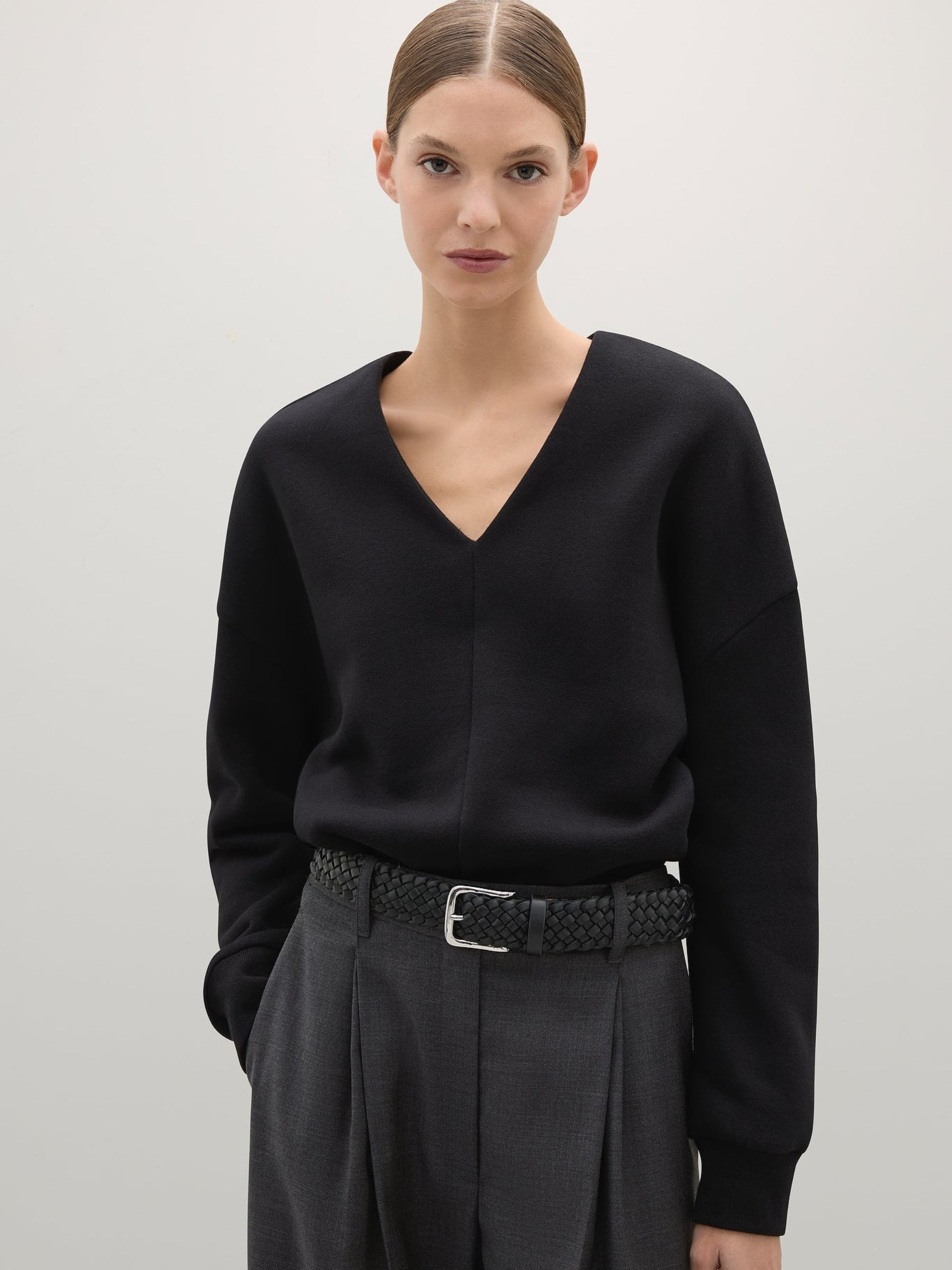 A.Emery Kya Black Braided Leather Belt