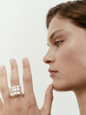 AGMES | Domed Ridge Ring Set in Sterling Silver | The UNDONE