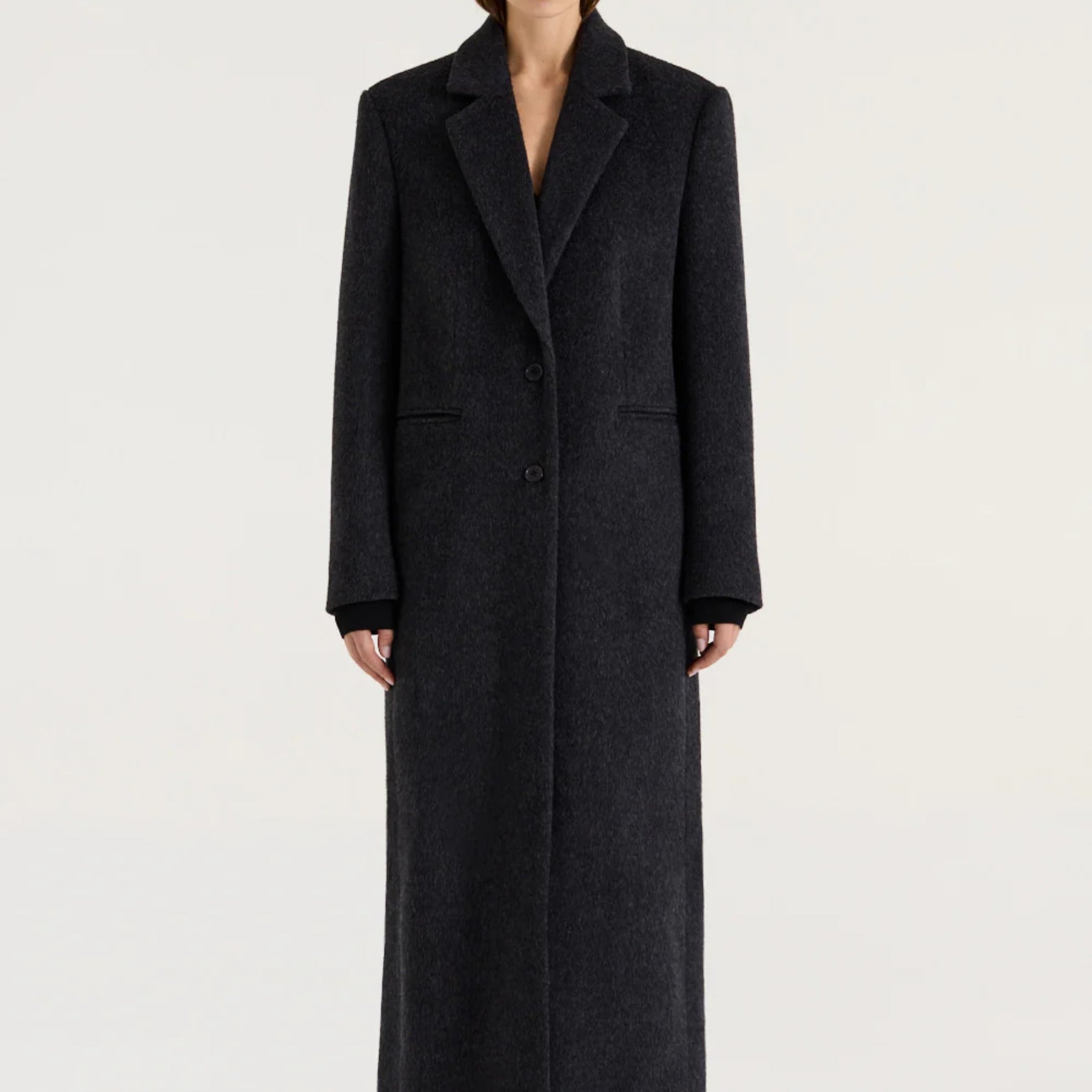HENNE |  Marcella Coat in Charcoal Grey | The UNDONE