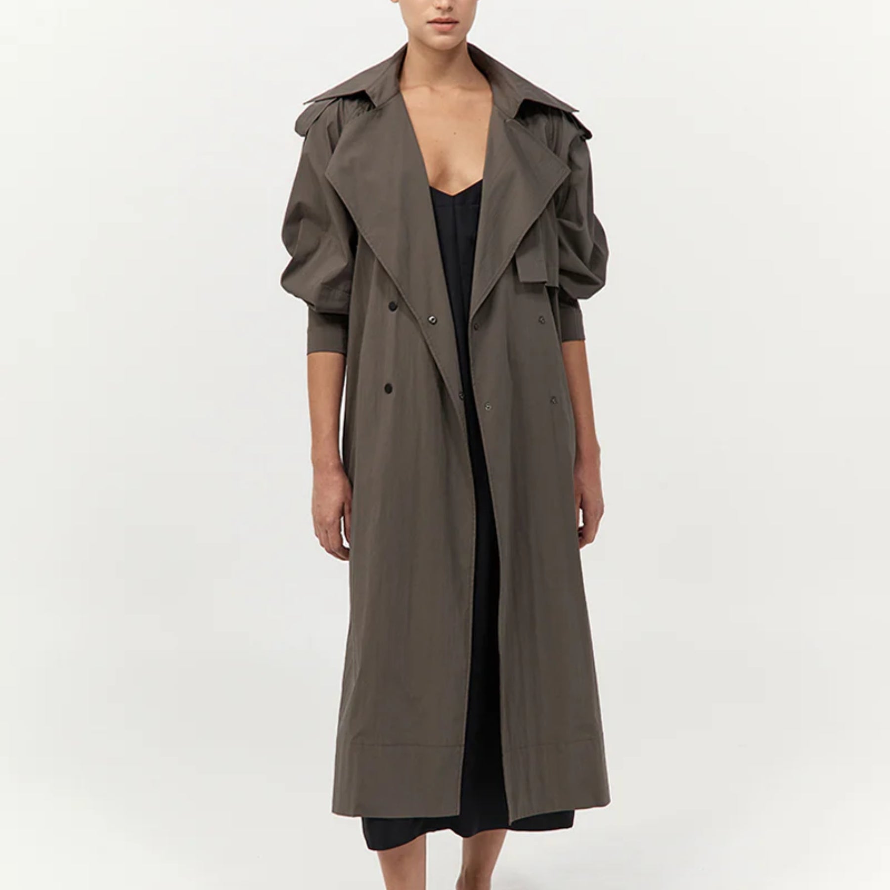 St. Agni Relaxed Trench in Khaki