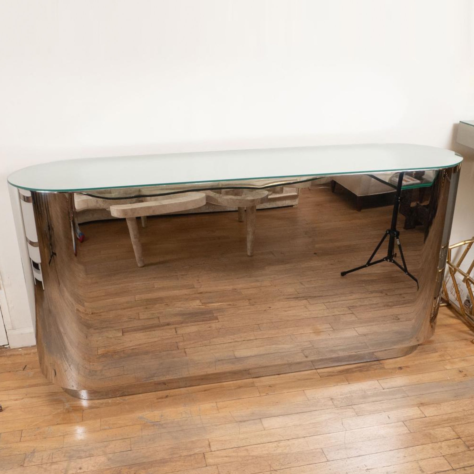 1ST DIBS | Stainless Steel Oval Console | The UNDONE