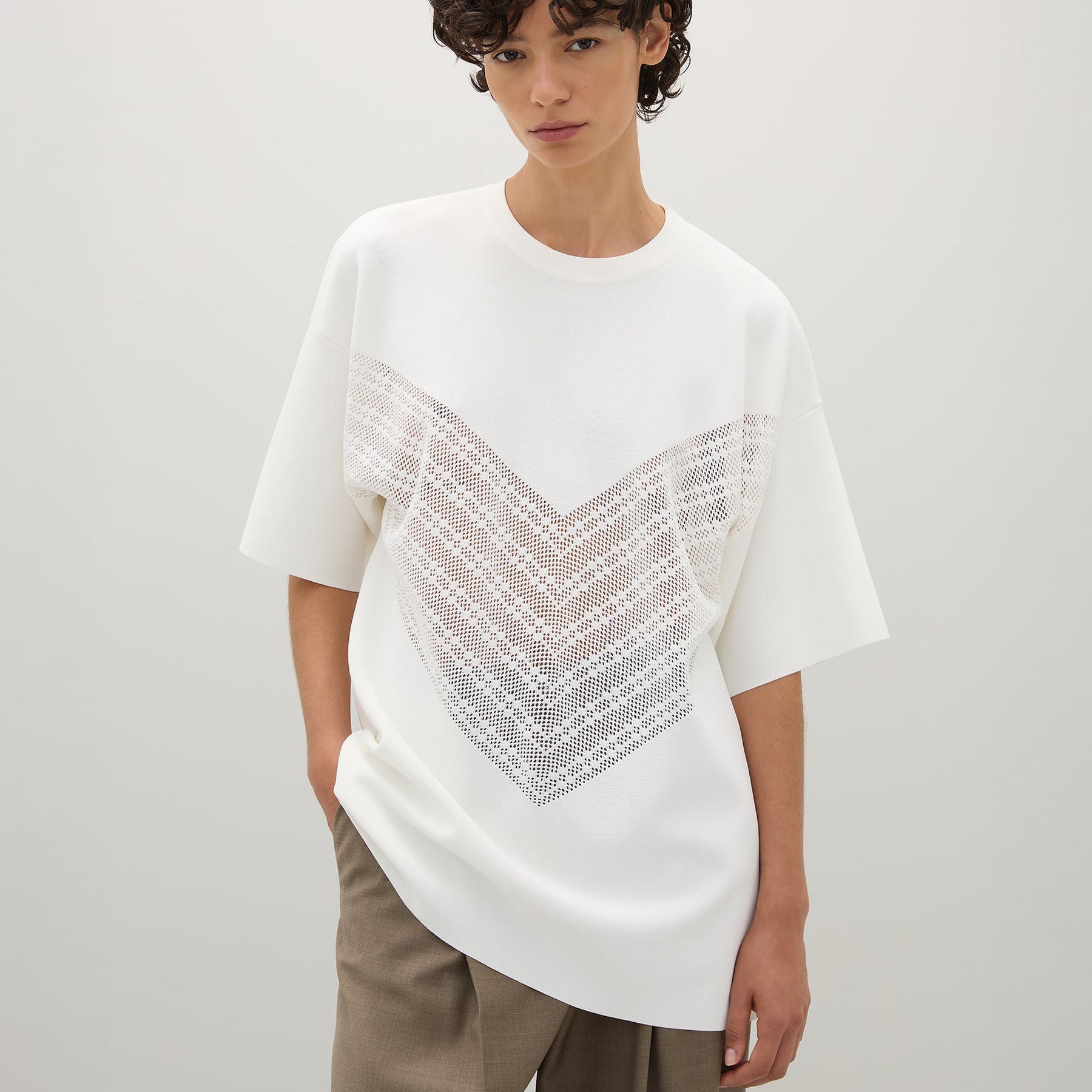 A.Emery | Bea Knit T-Shirt in White Parchment | The UNDONE