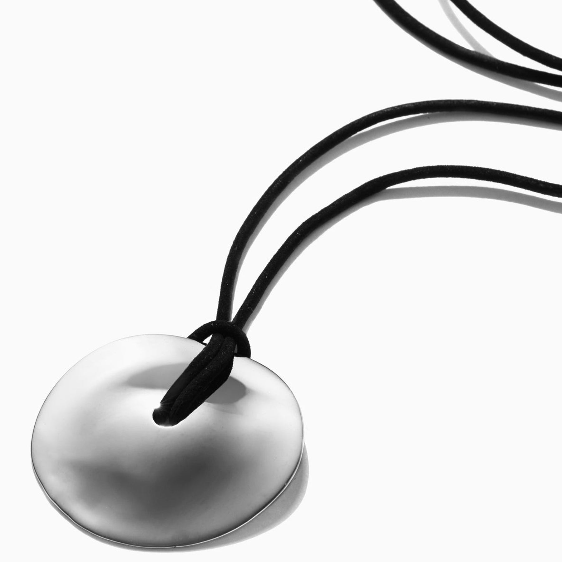 AGMES | Cora Pendant in Black Suede & Sterling Silver | The UNDONE