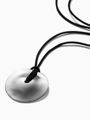 AGMES | Cora Pendant in Black Suede & Sterling Silver | The UNDONE