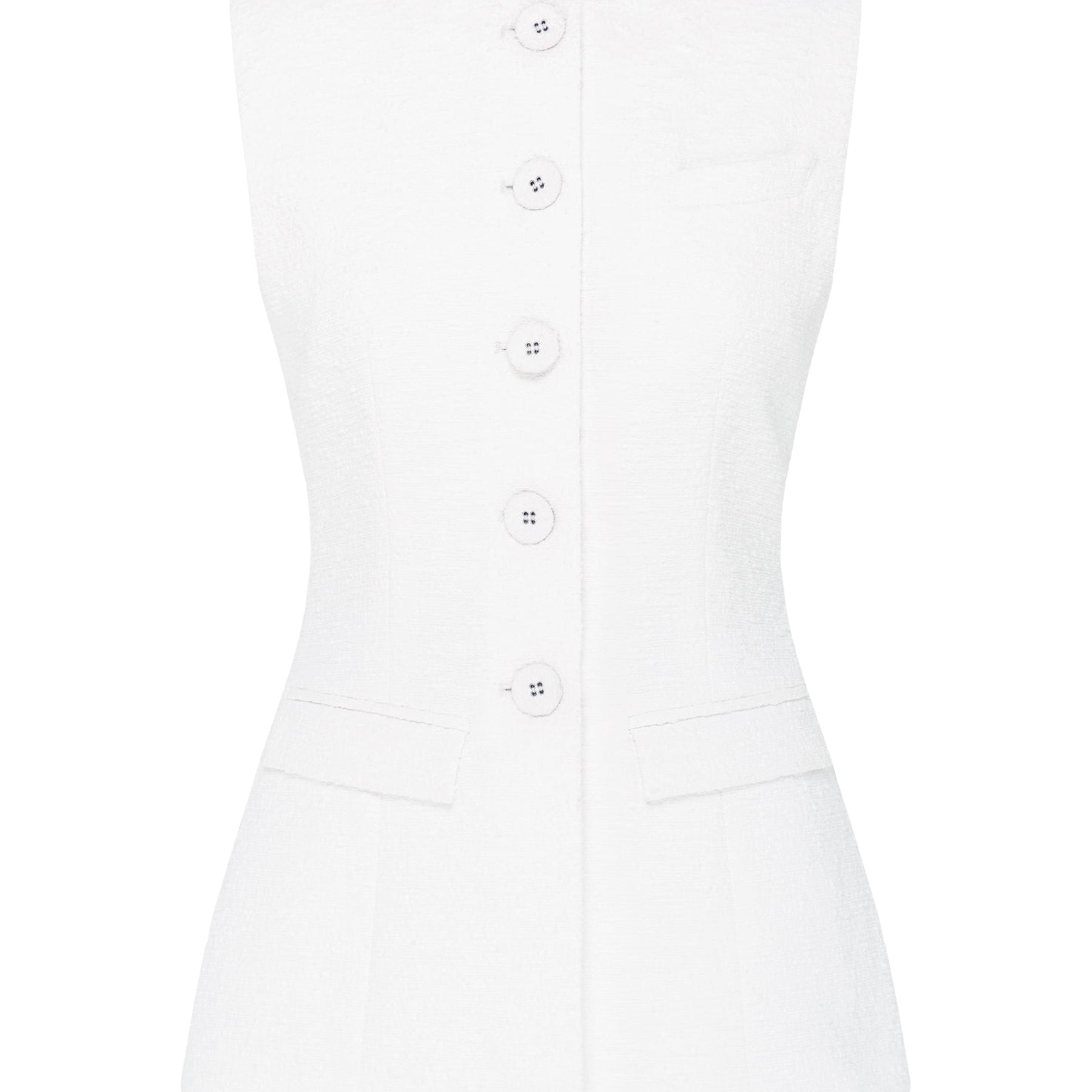 Anna Quan | Bailey Top in White Boucle | The UNDONE