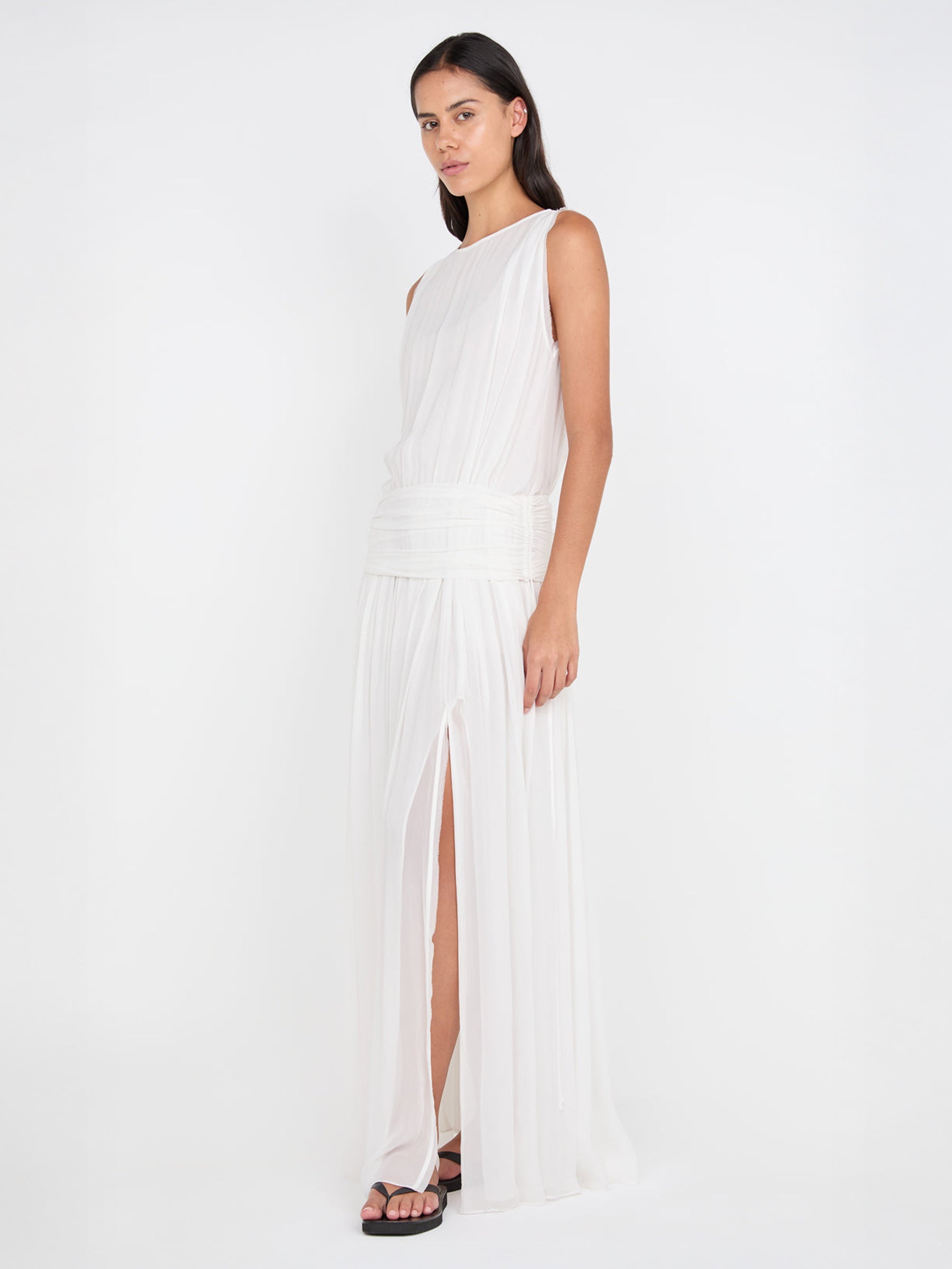 BEC + BRIDGE | Rhone Drop Waist Dress in Ivory | The UNDONE