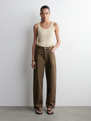 COS | Bay Barrel-Leg Jeans in Brown | The UNDONE