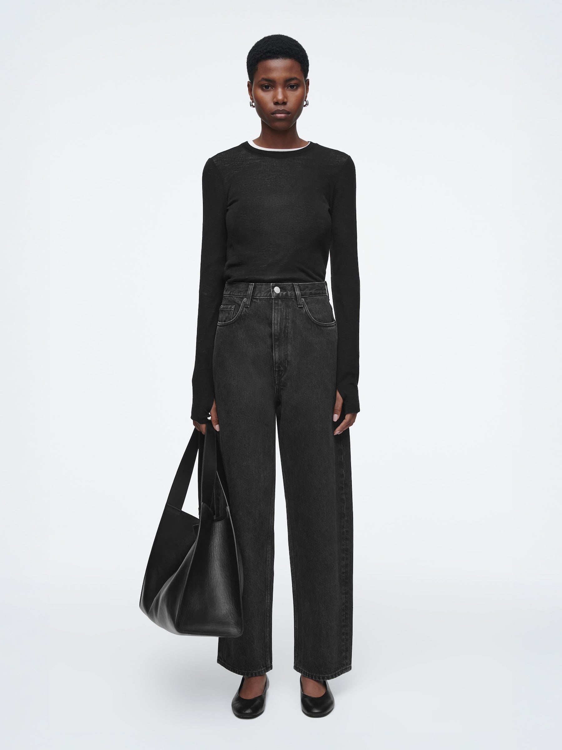 COS | Bay Barrel-Leg Jeans in Black | The UNDONE