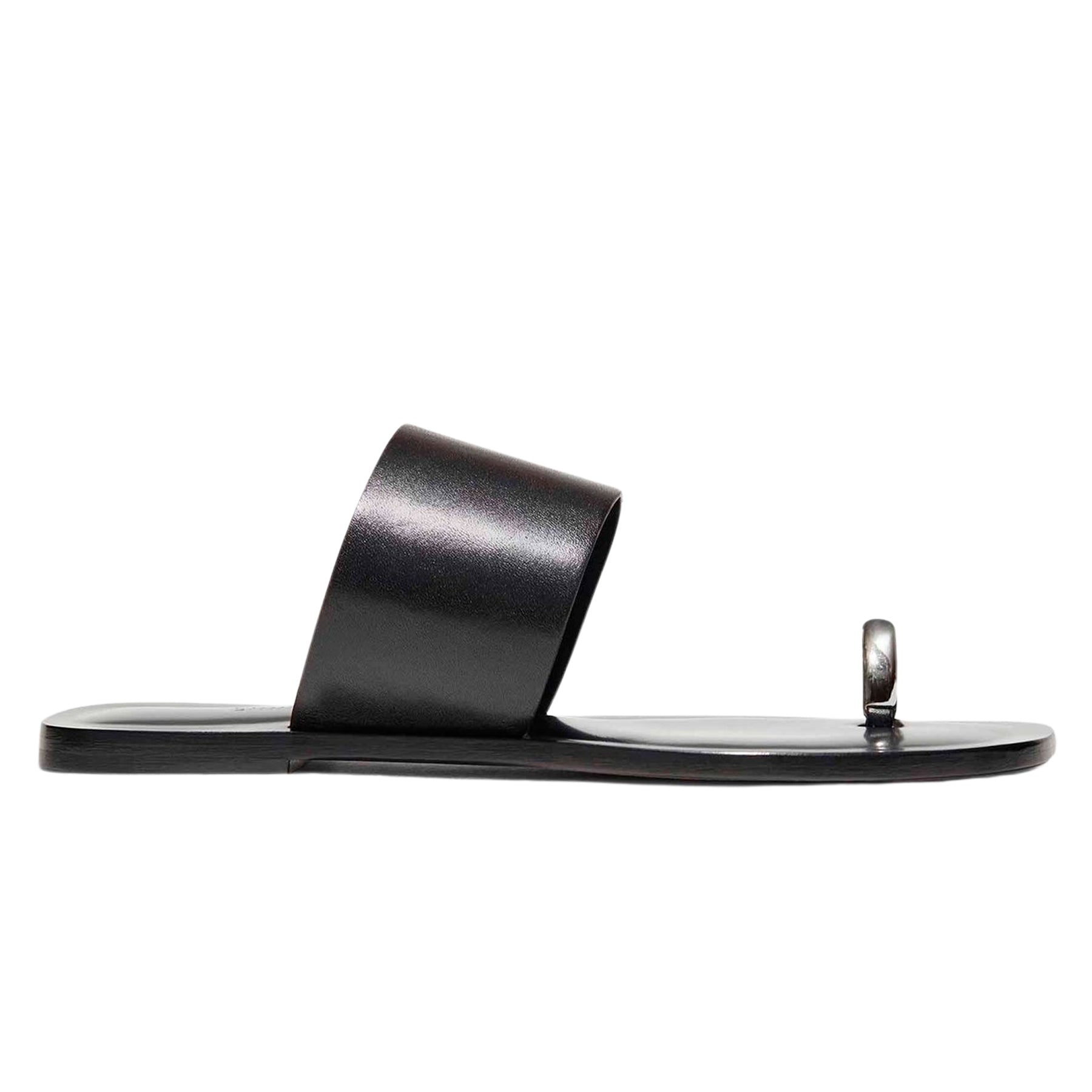 Emme Parsons | Agnes Sandal in Black Calfskin | The UNDONE