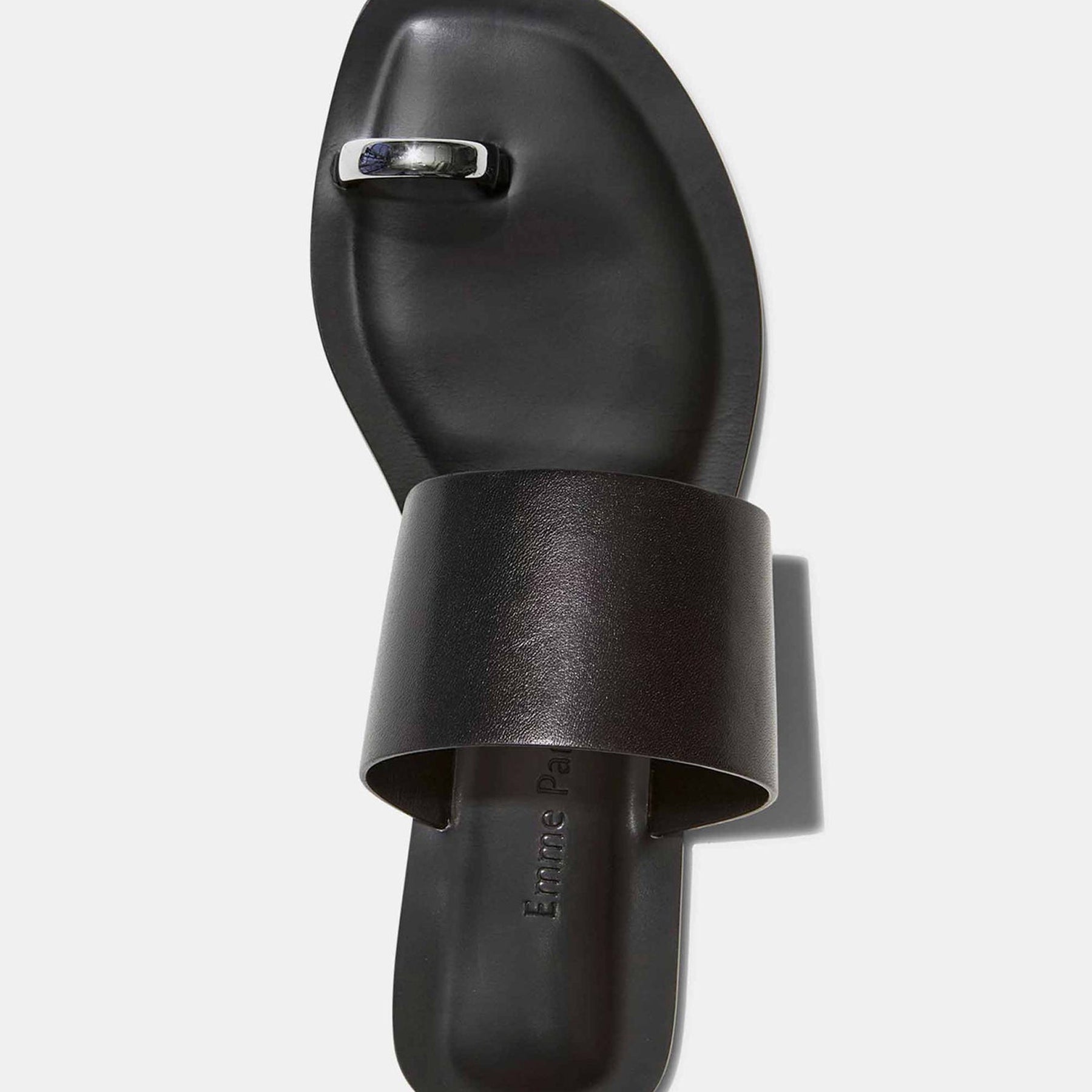 Emme Parsons | Agnes Sandal in Black Calfskin | The UNDONE