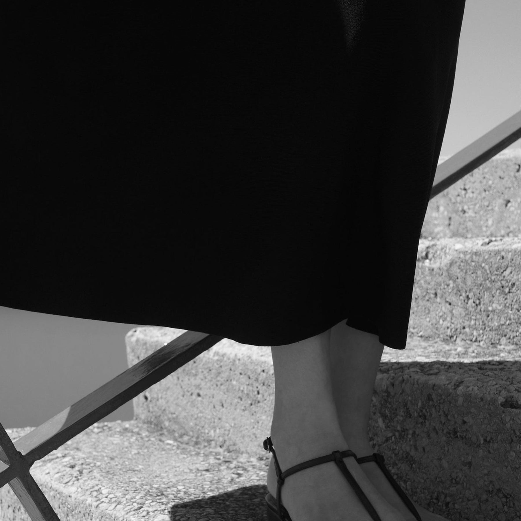Emme Parsons | Cecilia T-Strap Sandal in Black Calfskin | The UNDONE