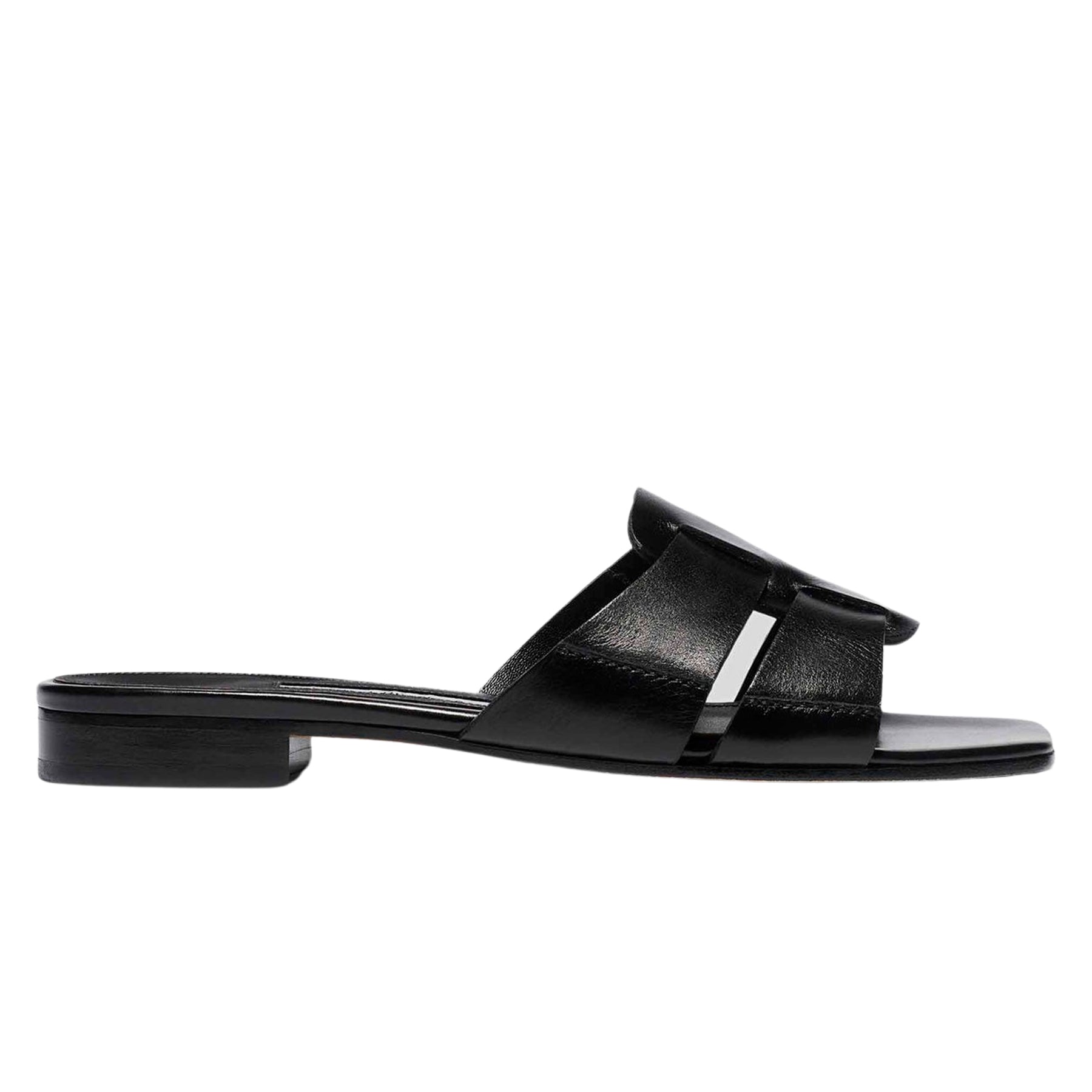 Emme Parsons | Leo Sandal in Black Calfskin | The UNDONE