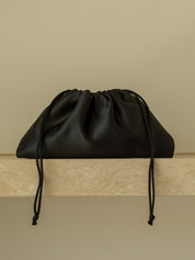 The Everyday Pouch Bag in Black Satin | The UNDONE