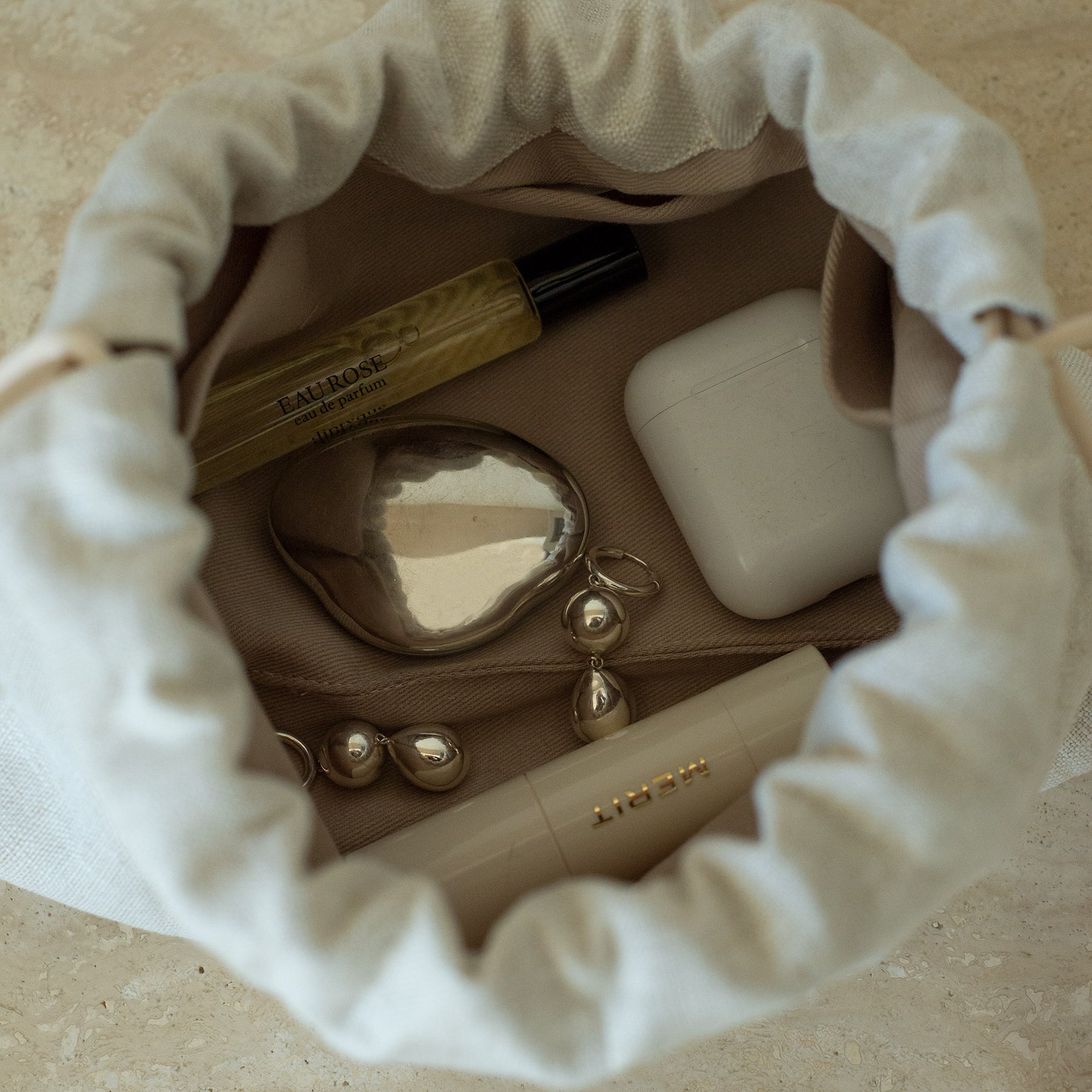 The Everyday Pouch Bag in Neutral Linen | The UNDONE