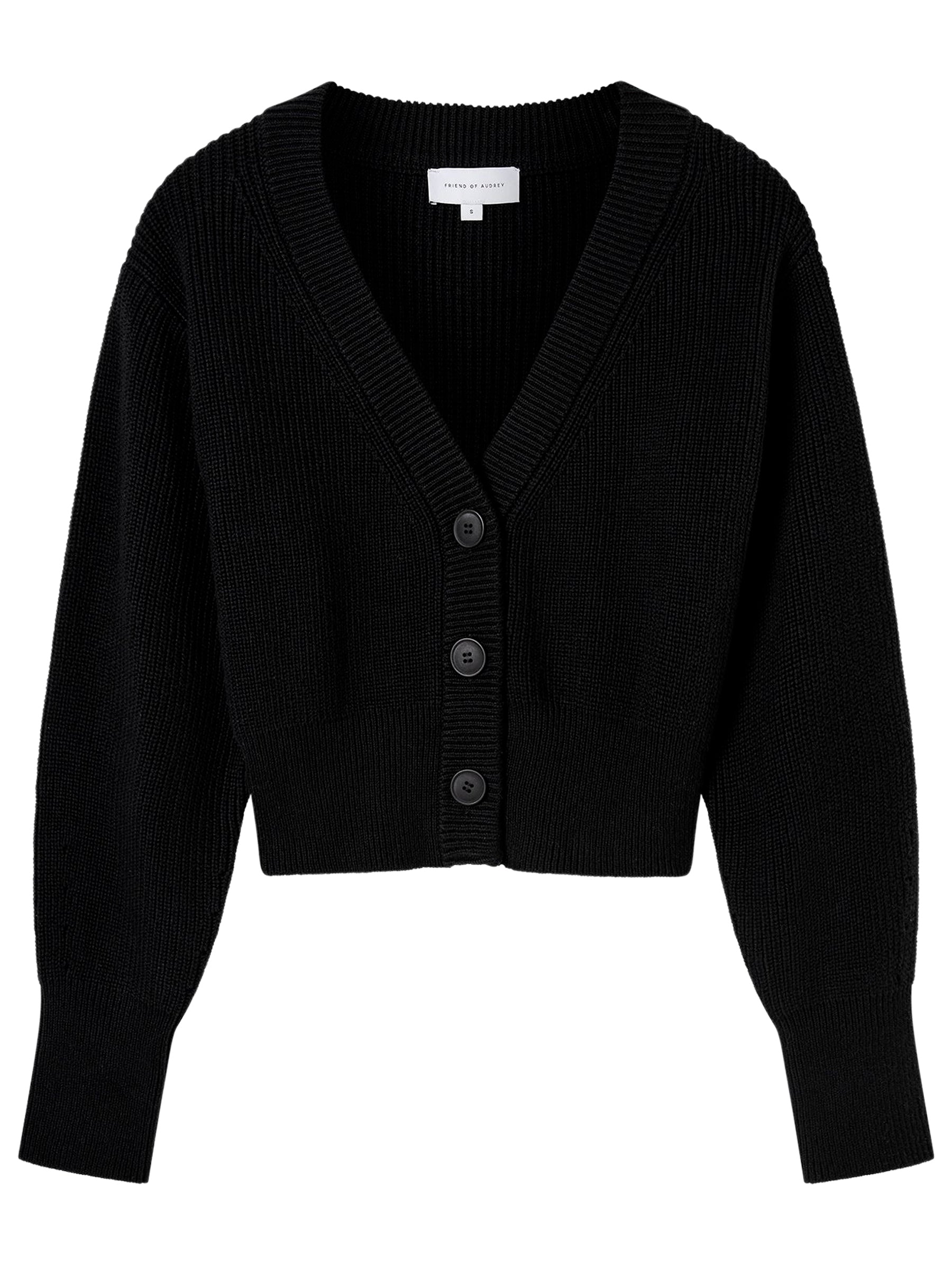 FRIEND OF AUDREY | The Classic Cotton Cardigan in Black | The UNDONE