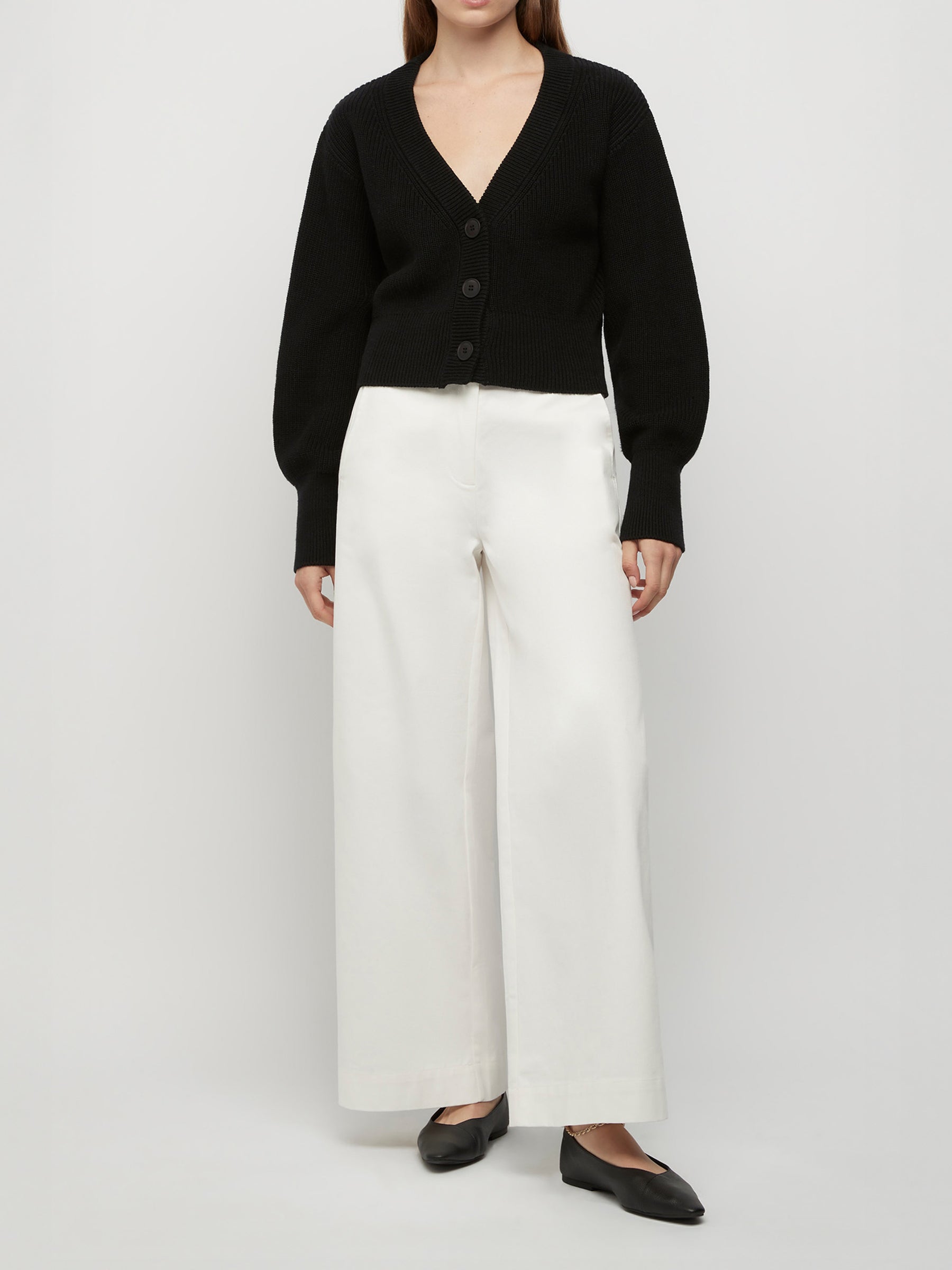 FRIEND OF AUDREY | The Classic Cotton Cardigan in Black | The UNDONE