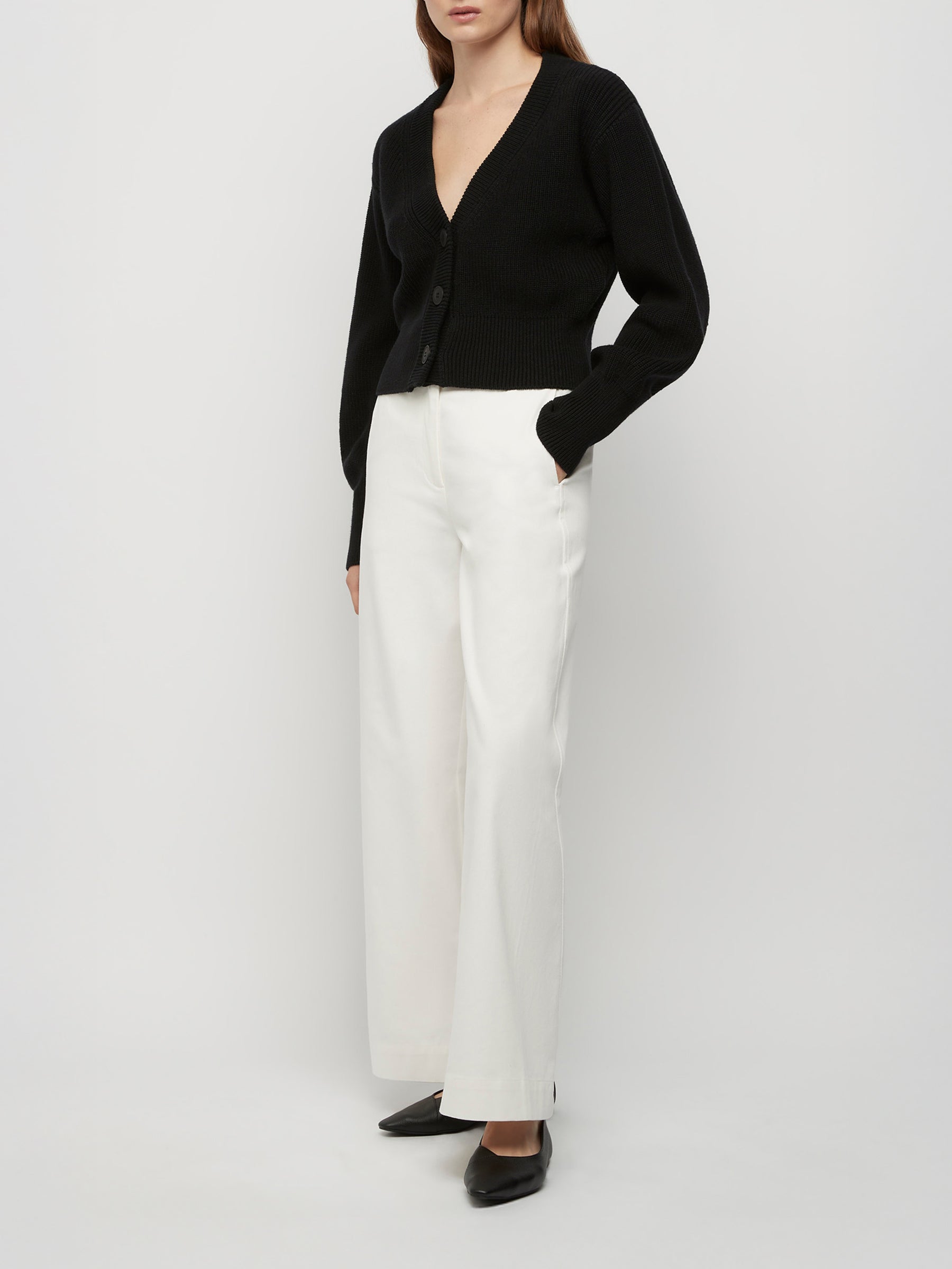 FRIEND OF AUDREY | The Classic Cotton Cardigan in Black | The UNDONE