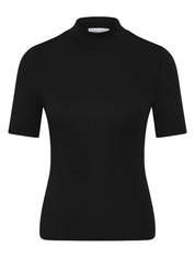 FRIEND OF AUDREY | The Tencel Wool Short Sleeve Top in Black | The UNDONE