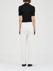 FRIEND OF AUDREY | The Tencel Wool Short Sleeve Top in Black | The UNDONE