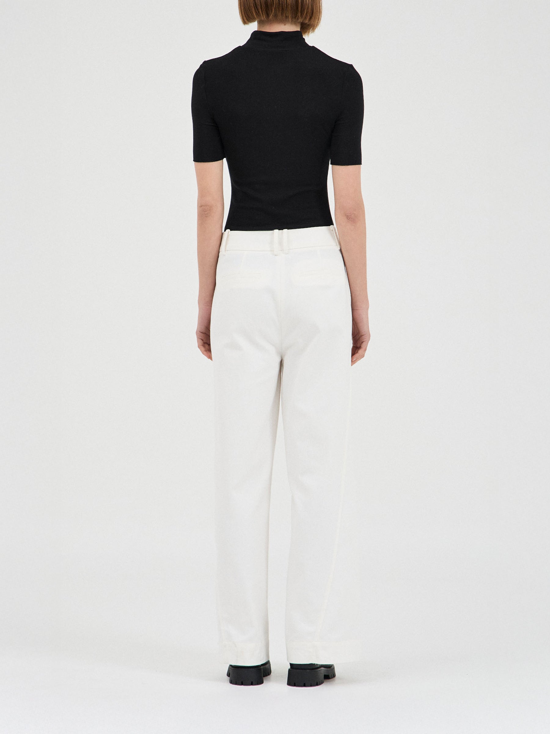 FRIEND OF AUDREY | The Tencel Wool Short Sleeve Top in Black | The UNDONE
