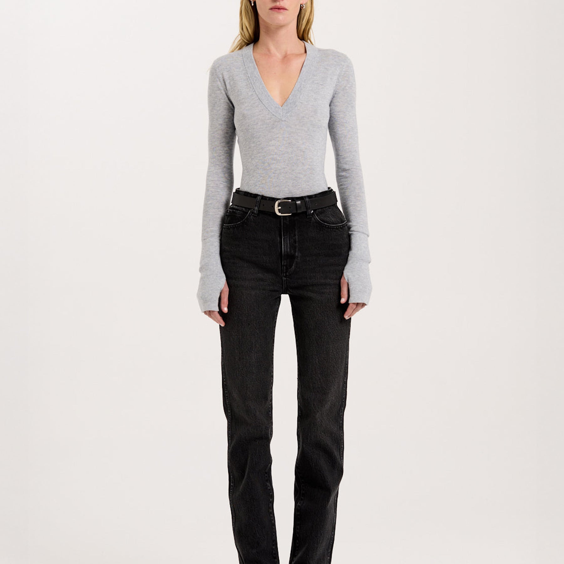 HENNE | Aveline Knit Top in Grey Marle | The UNDONE