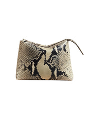 Khaite | Lina Pochette in Natural Python-Embossed Leather | The UNDONE