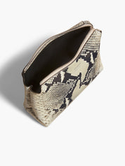 Khaite | Lina Pochette in Natural Python-Embossed Leather | The UNDONE