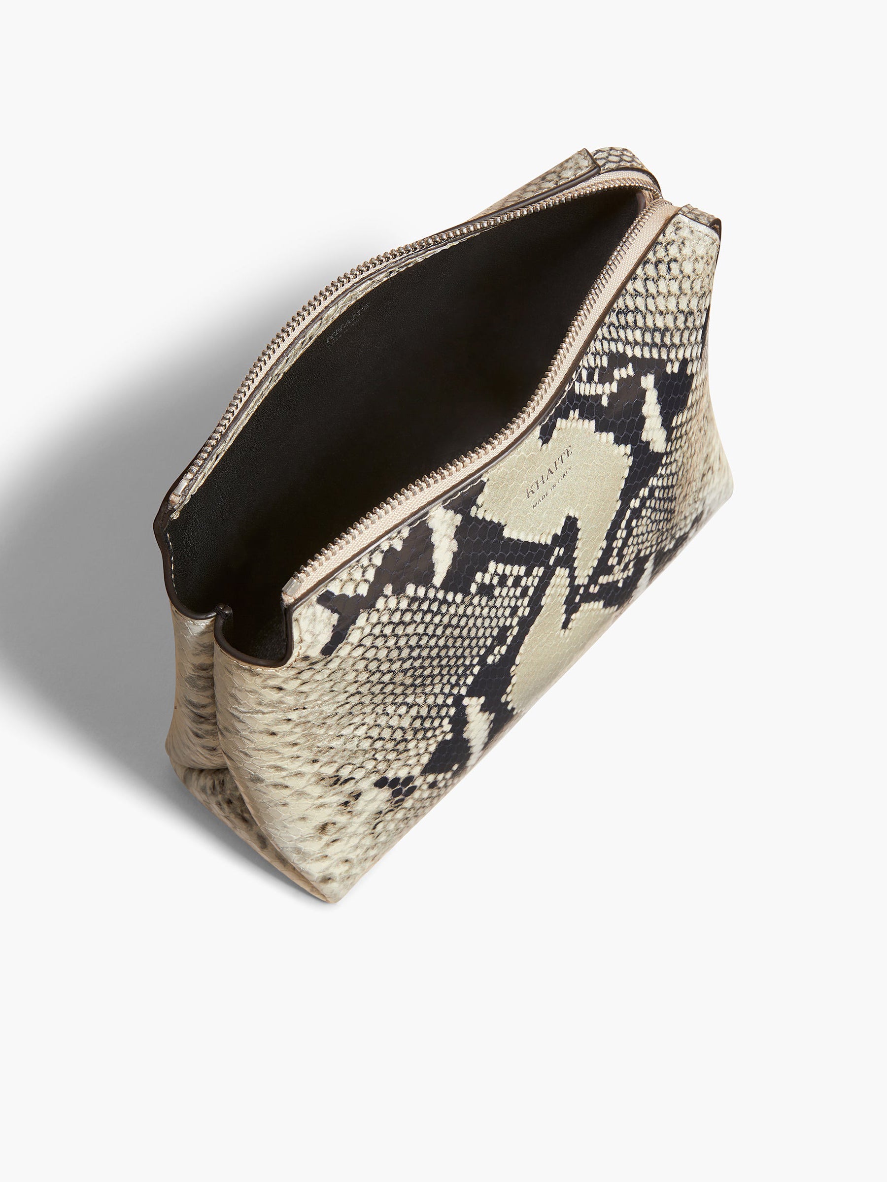 Khaite | Lina Pochette in Natural Python-Embossed Leather | The UNDONE