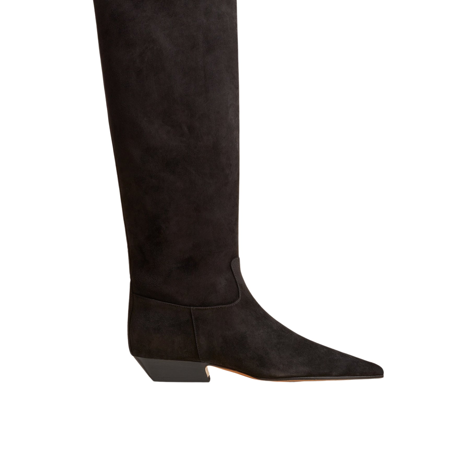 Khaite | Marfa Knee High Boot in Black Suede | The UNDONE