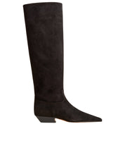 Khaite | Marfa Knee High Boot in Black Suede | The UNDONE
