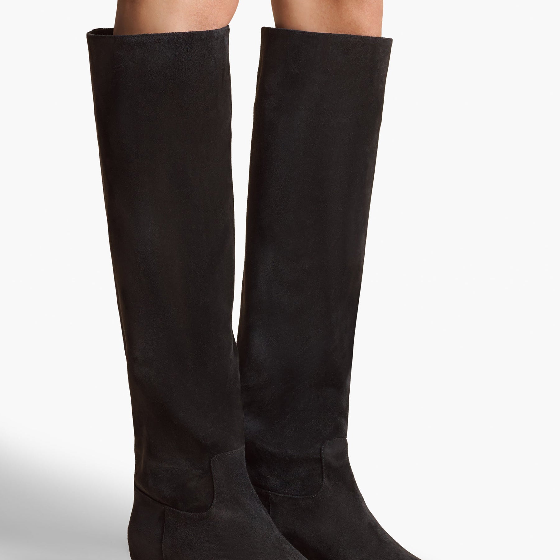 Khaite | Marfa Knee High Boot in Black Suede | The UNDONE