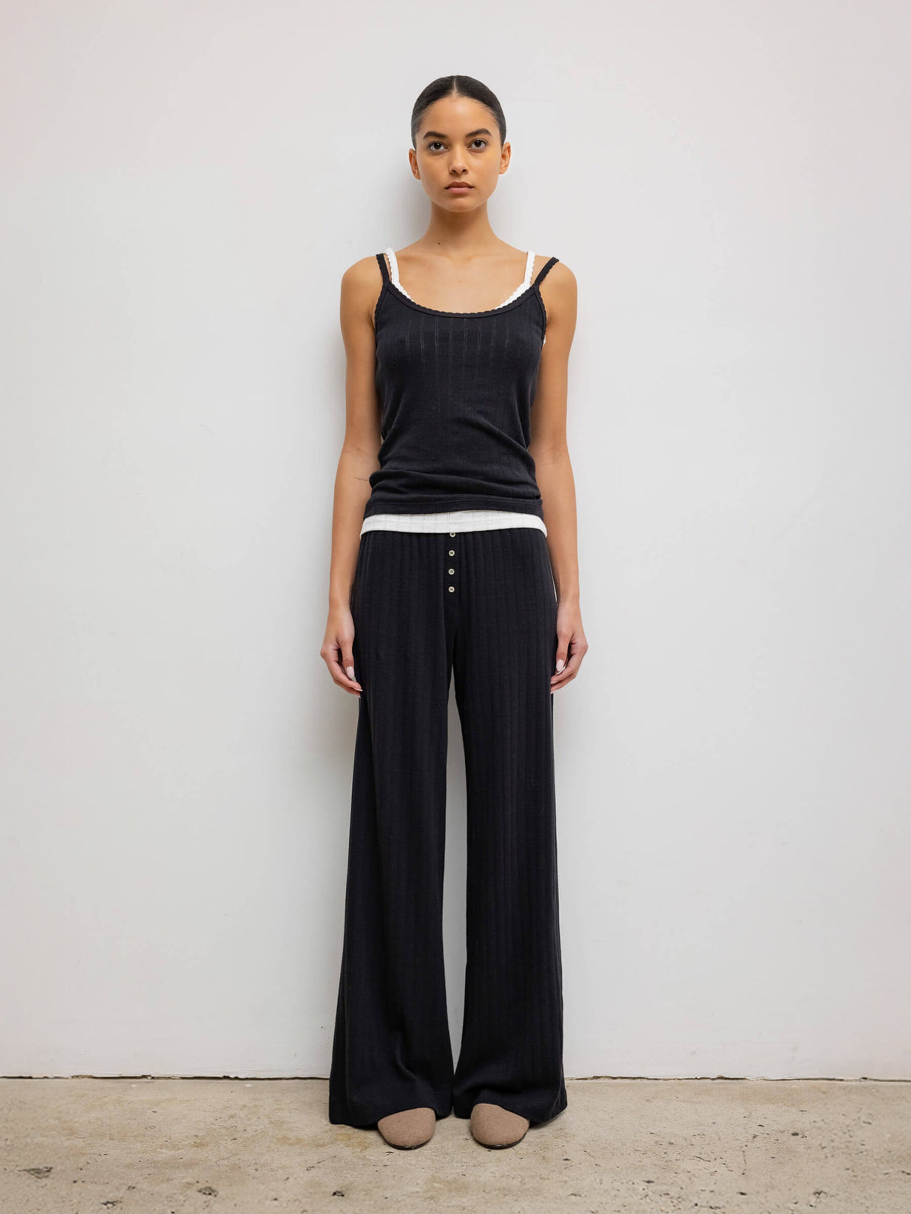 LESET | Pointelle Boxer Pant in Black | The UNDONE