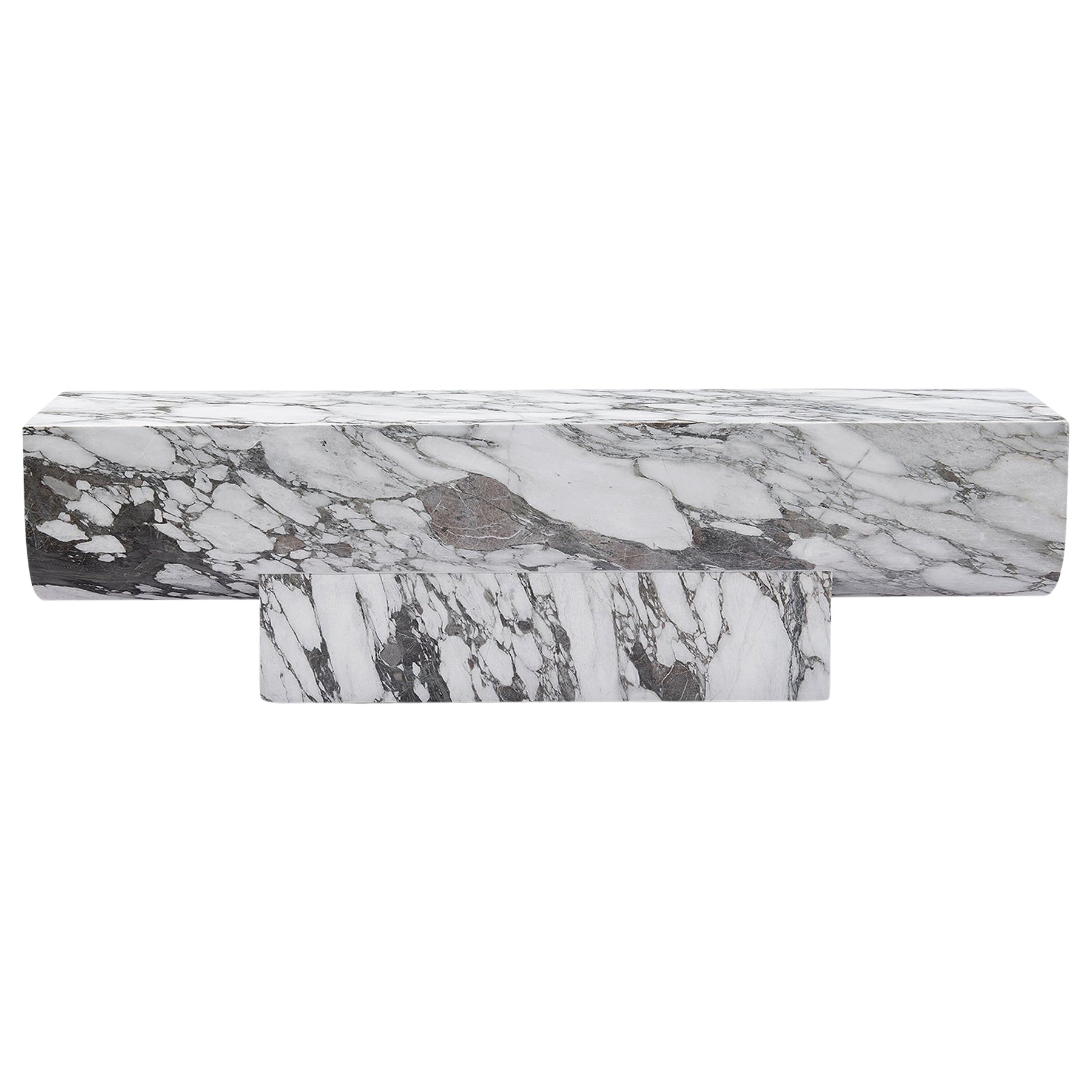 MCM House | Arii Lowline Bench in Grey and White Arabescato Marble | The UNDONE