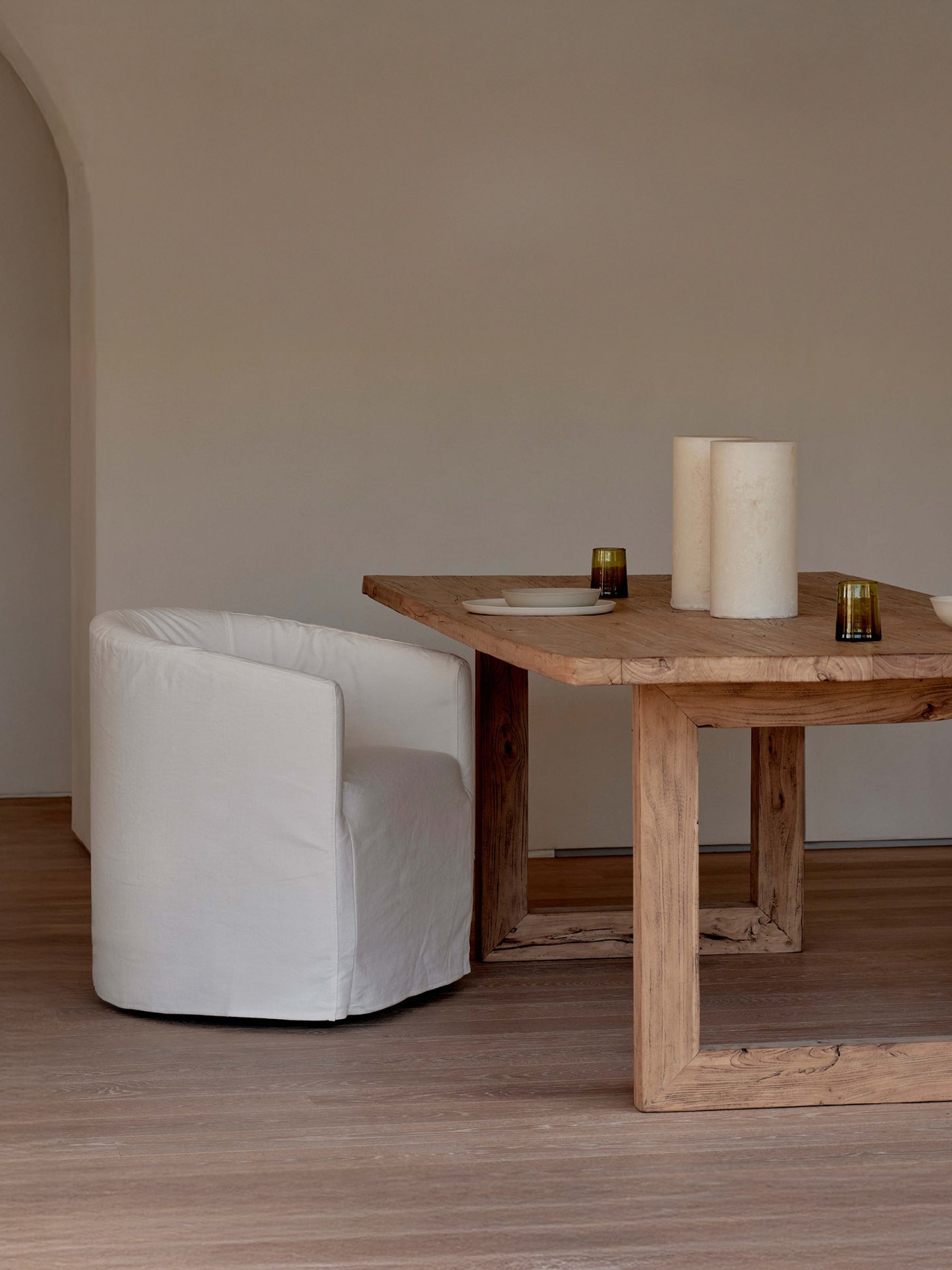 MCM HOUSE | Remi Dining Chair in White Chalk Brushed Linen | The UNDONE