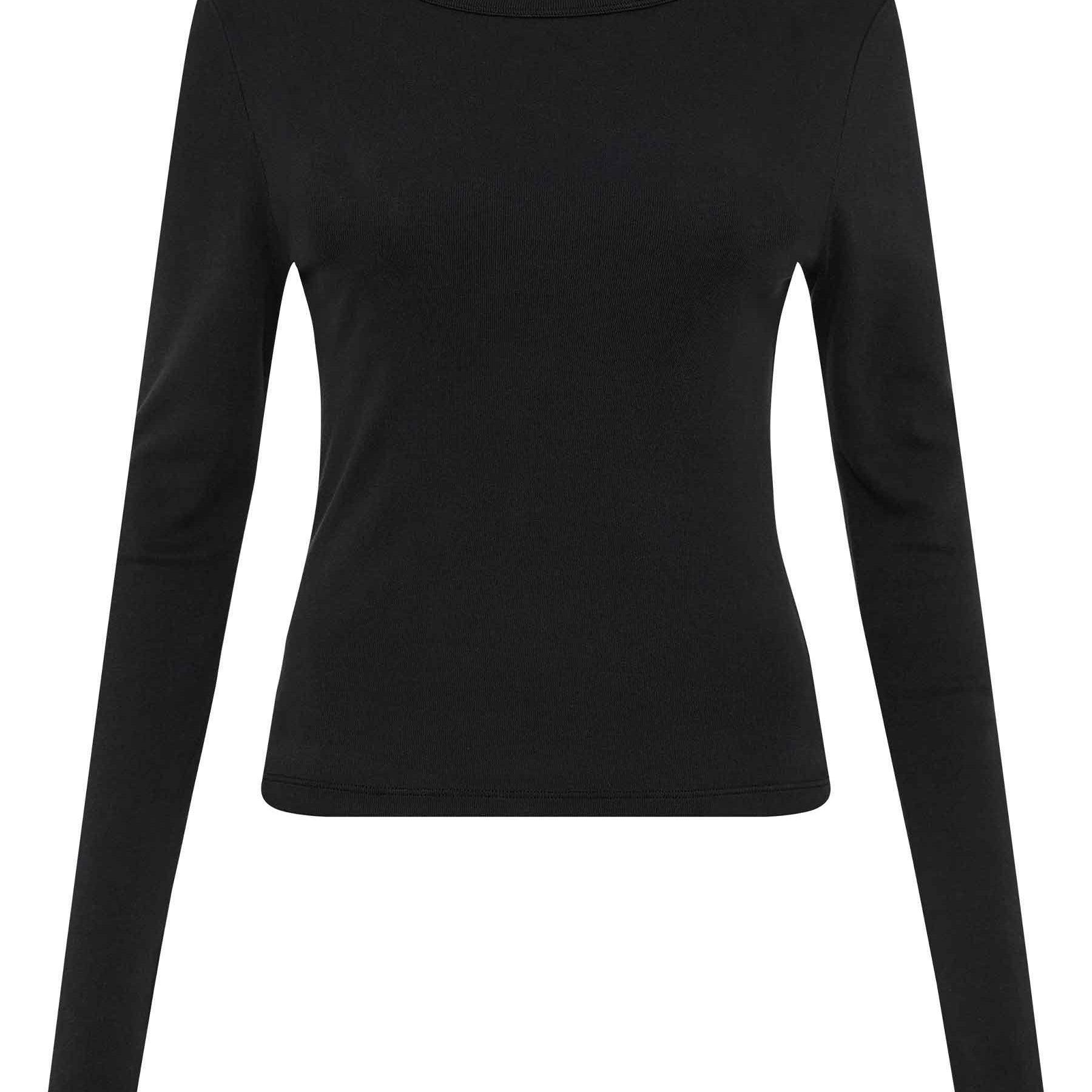 St. Agni | Organic Cotton Long Sleeve Top in Black | The UNDONE