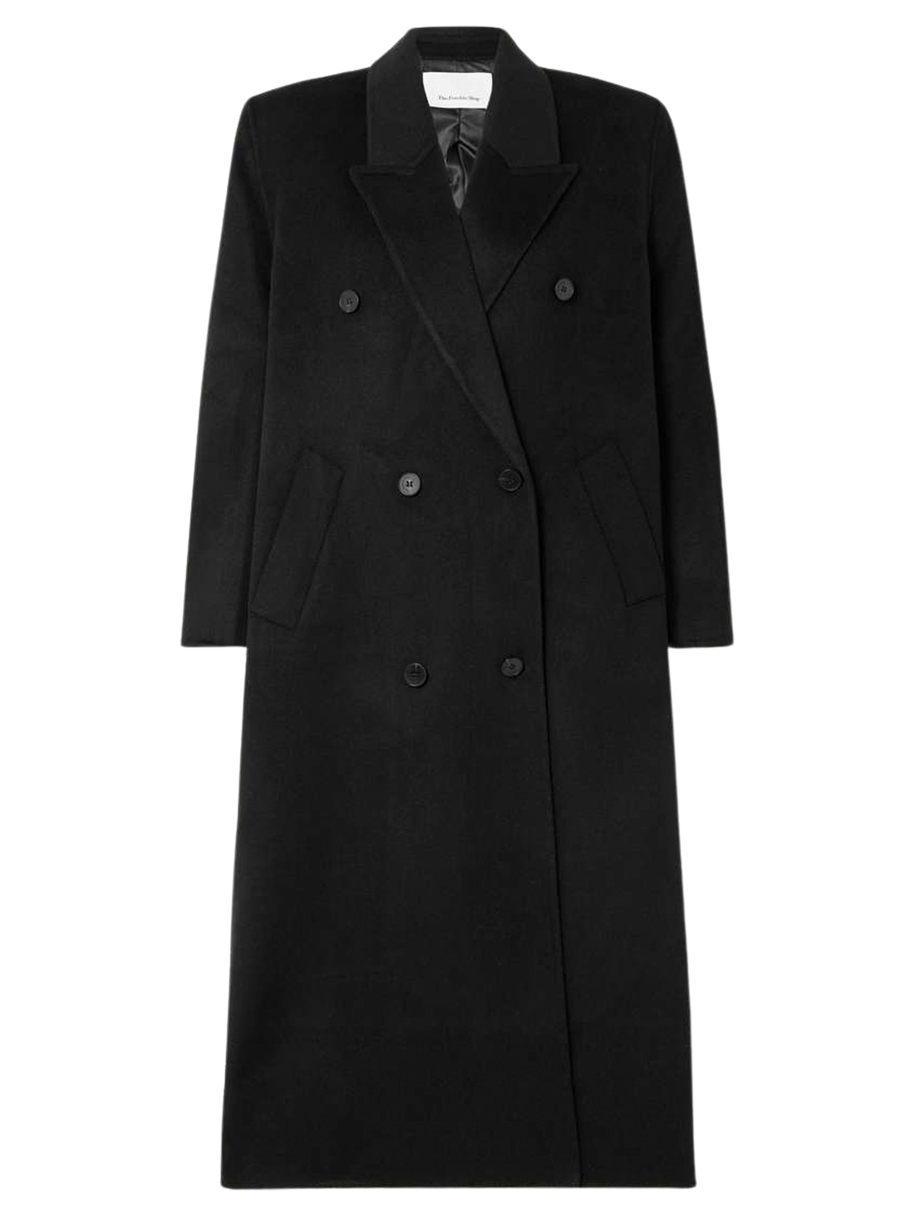 The Frankie Shop | Gaia Double-Breasted Wool-Blend Coat in Black