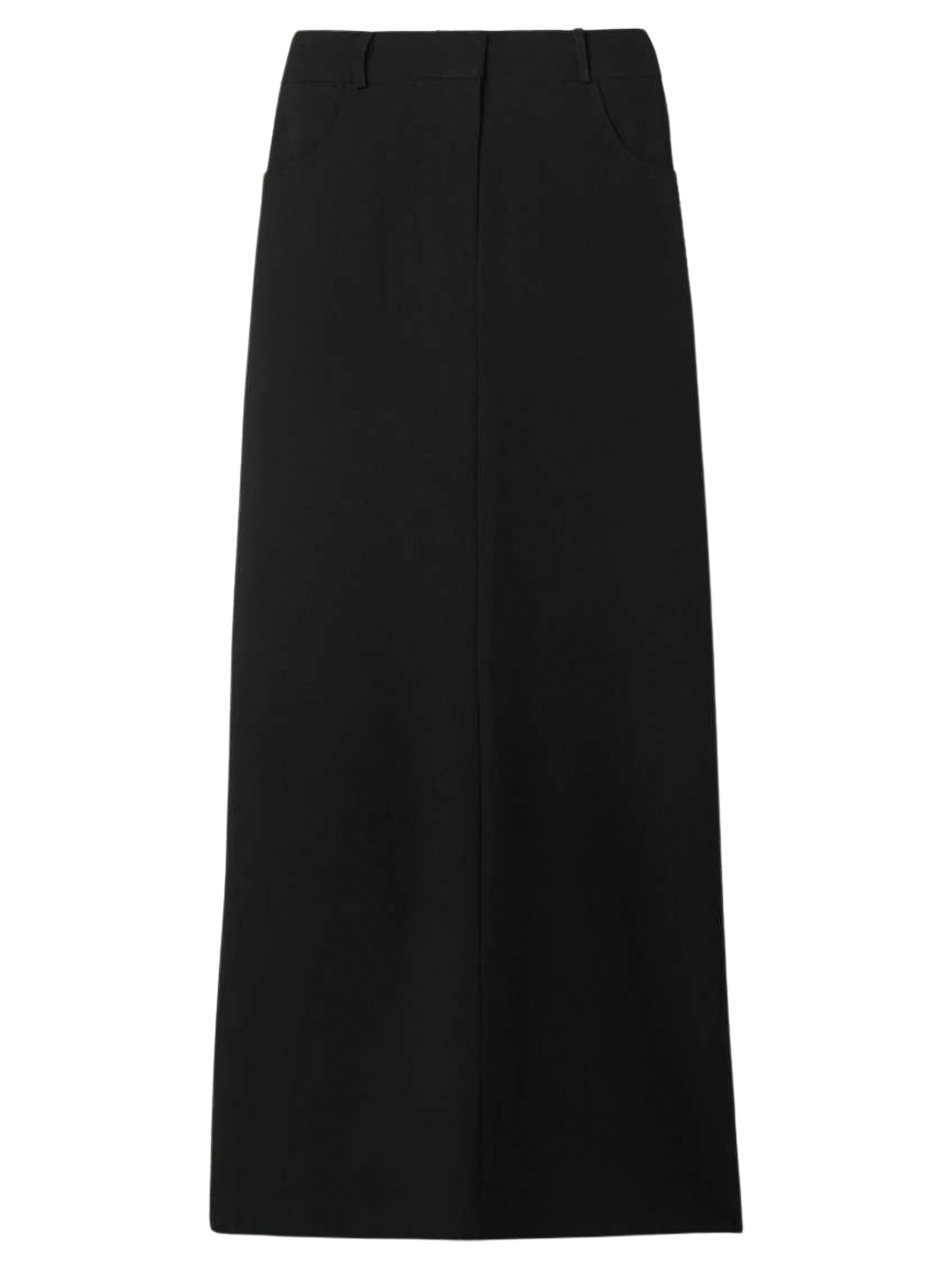 Viscose Crepe Maxi Skirt Black