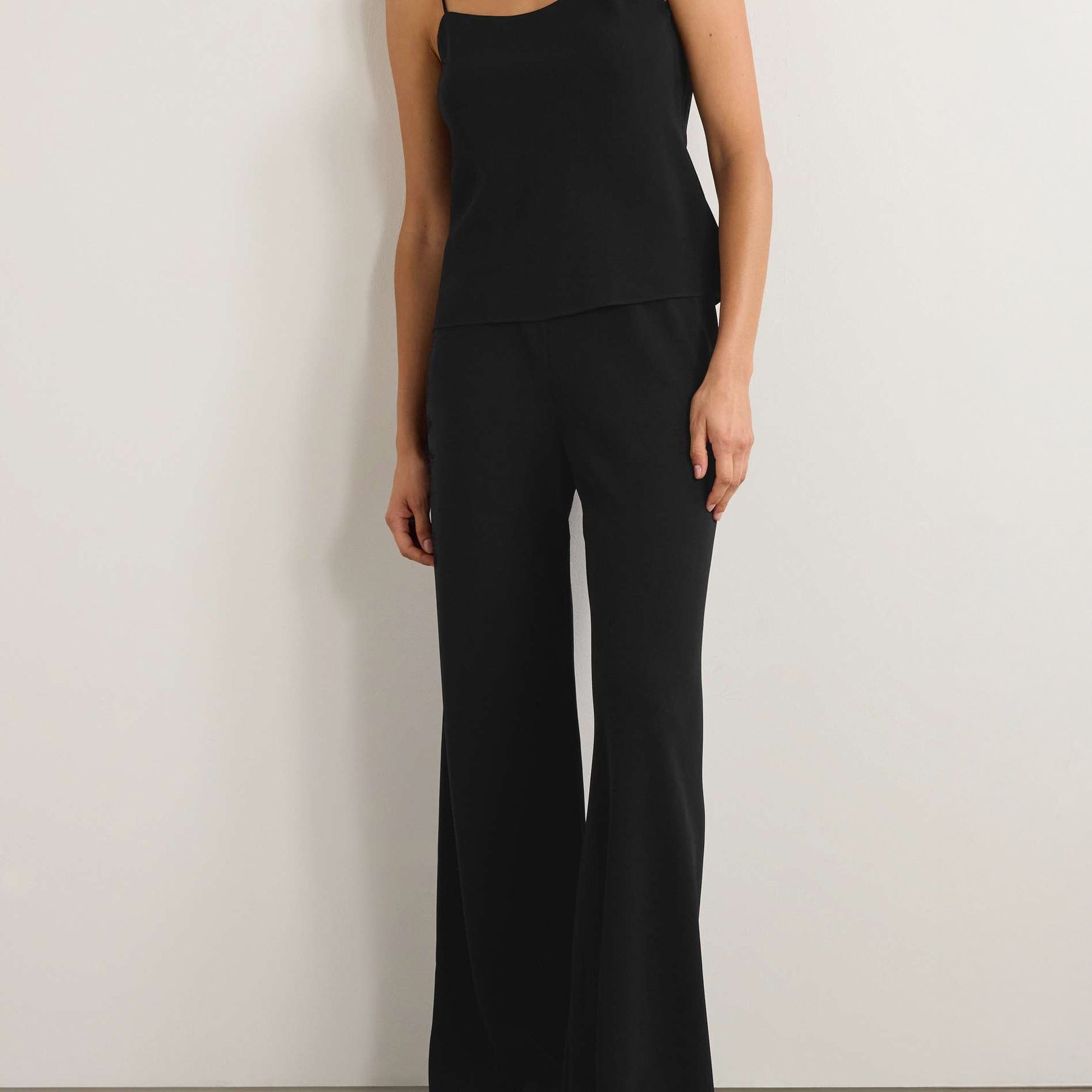 The Row | Gala Crepe Wide-Leg Pants in Black | The UNDONE