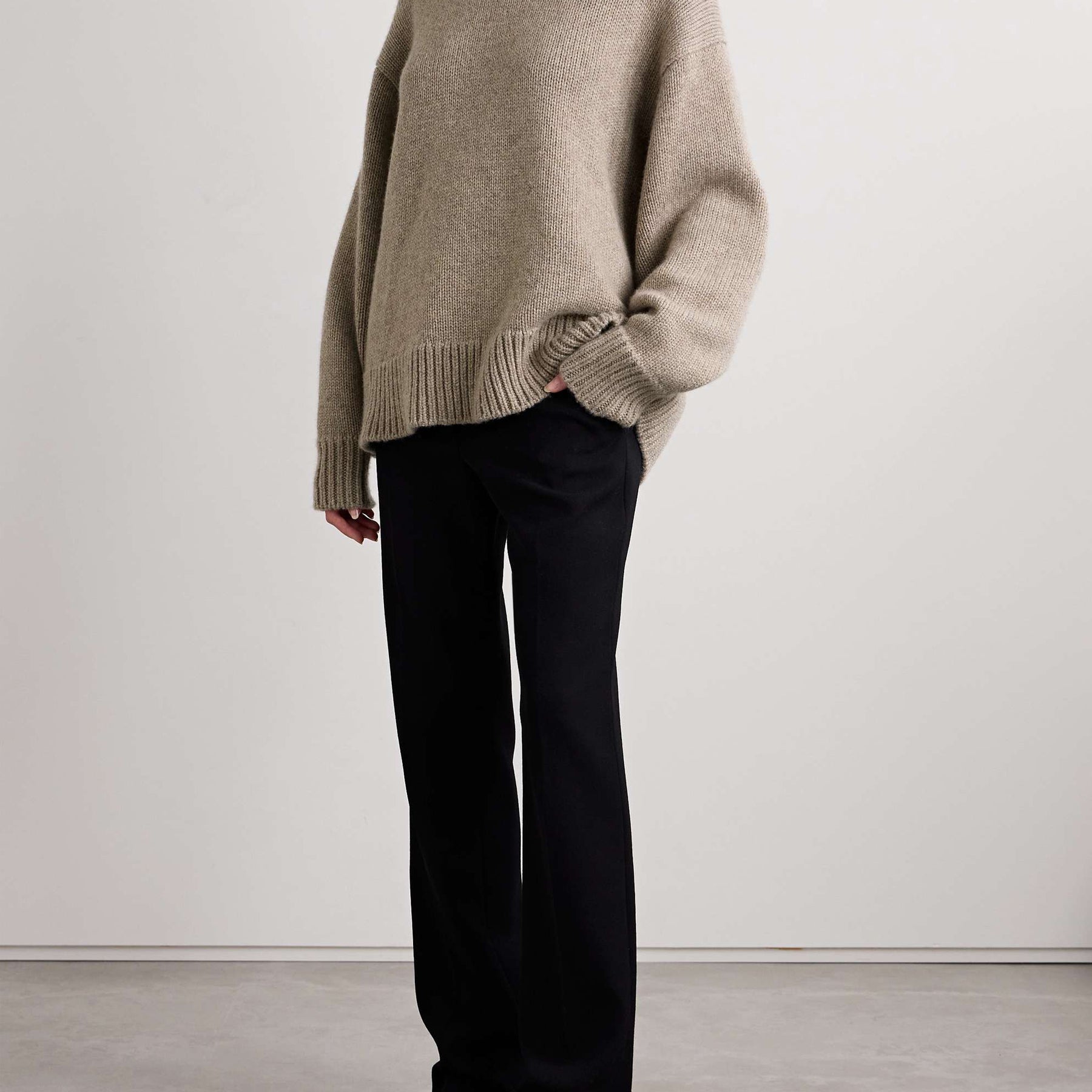 The Row | Himus Oversized Cashmere Sweater in Beige | The UNDONE