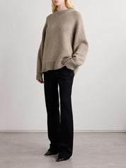 The Row | Himus Oversized Cashmere Sweater in Beige | The UNDONE