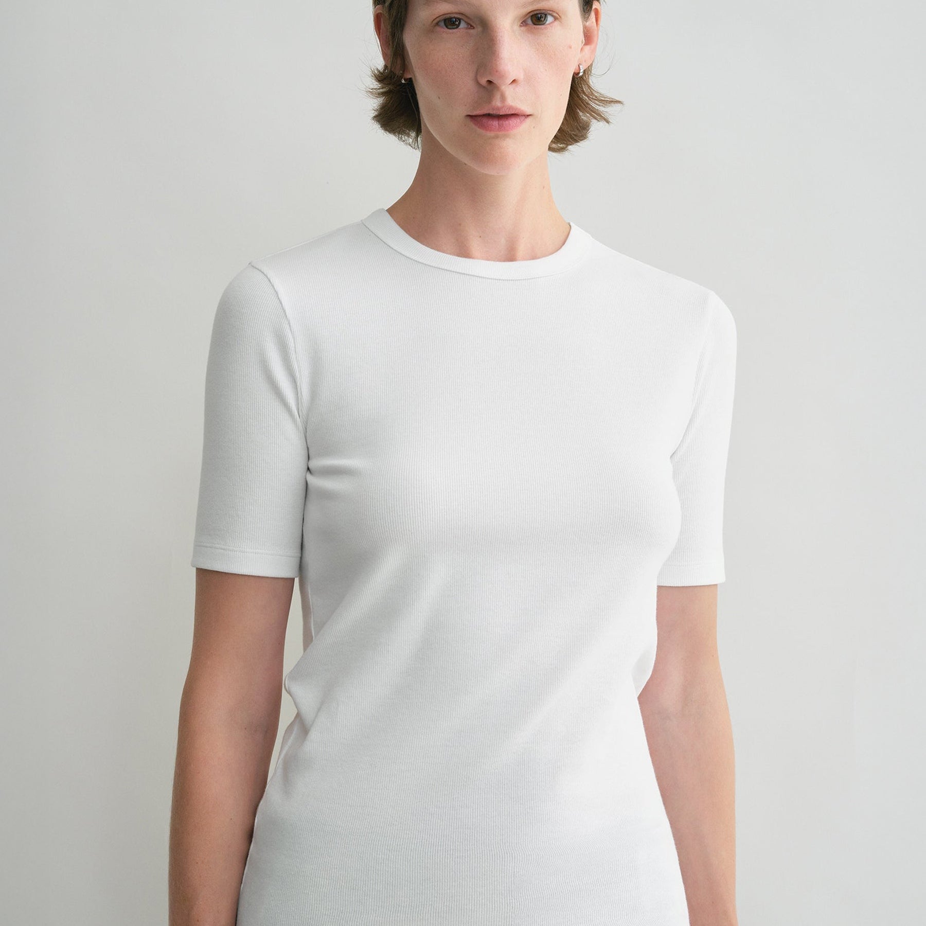 TOTEME | Classic Rib Tee in White | The UNDONE