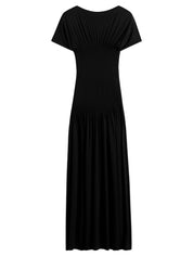 TOTEME | Knife-pleated Jersey Dress in Black | The UNDONE
