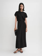 TOTEME | Slouch Waist Crinkled Dress in Black | The UNDONE