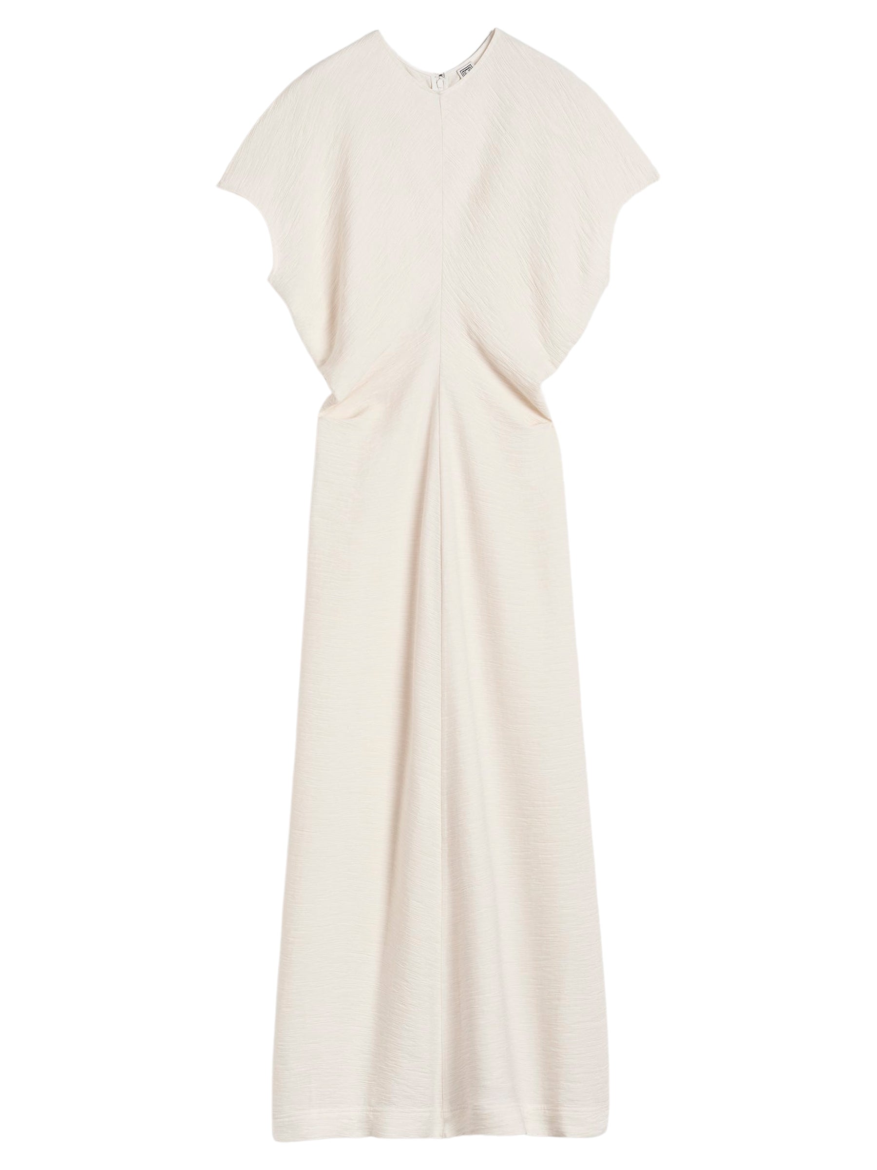 crinkled slouch waist midi dress TOTEME | Slouch Waist Crinkled Dress in Cream