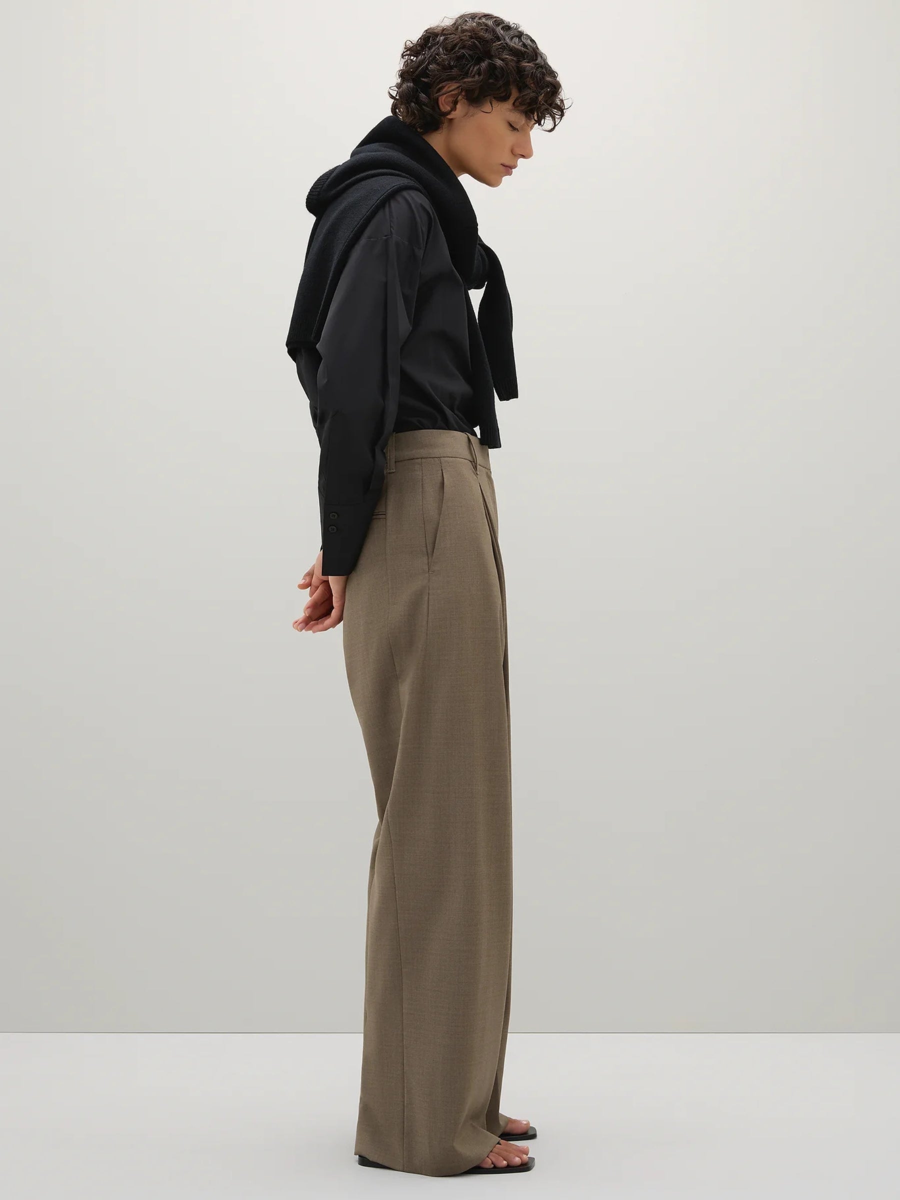 A.Emery | Goddard Pleated Trouser in Beige | The UNDONE