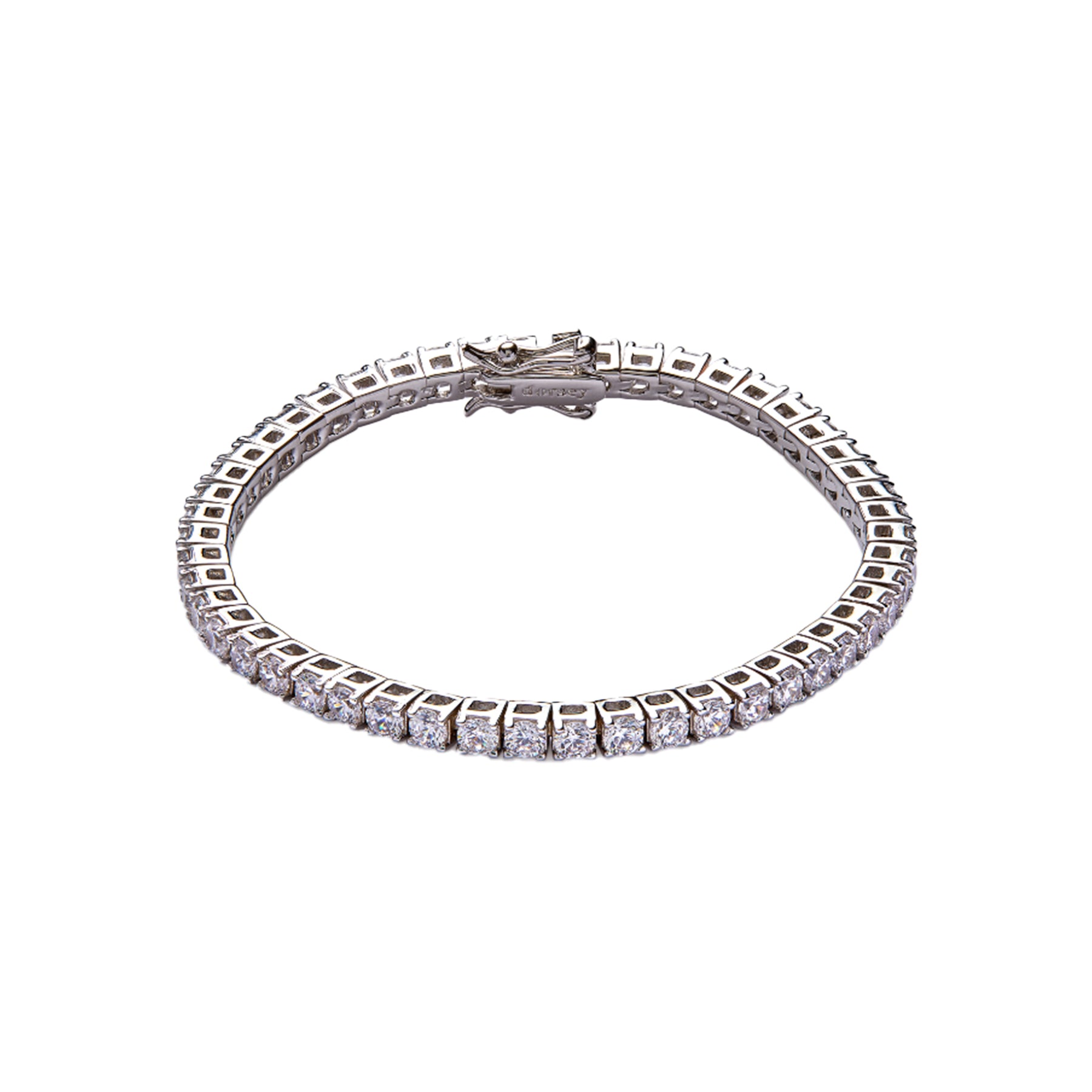 Dorsey | Kate 3mm Round Cut, Lab White Sapphire Silver Rivière Bracelet | The UNDONE