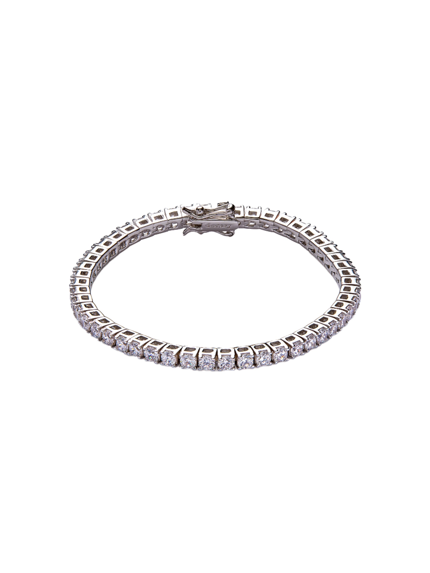Dorsey | Kate 3mm Round Cut, Lab White Sapphire Silver Rivière Bracelet | The UNDONE