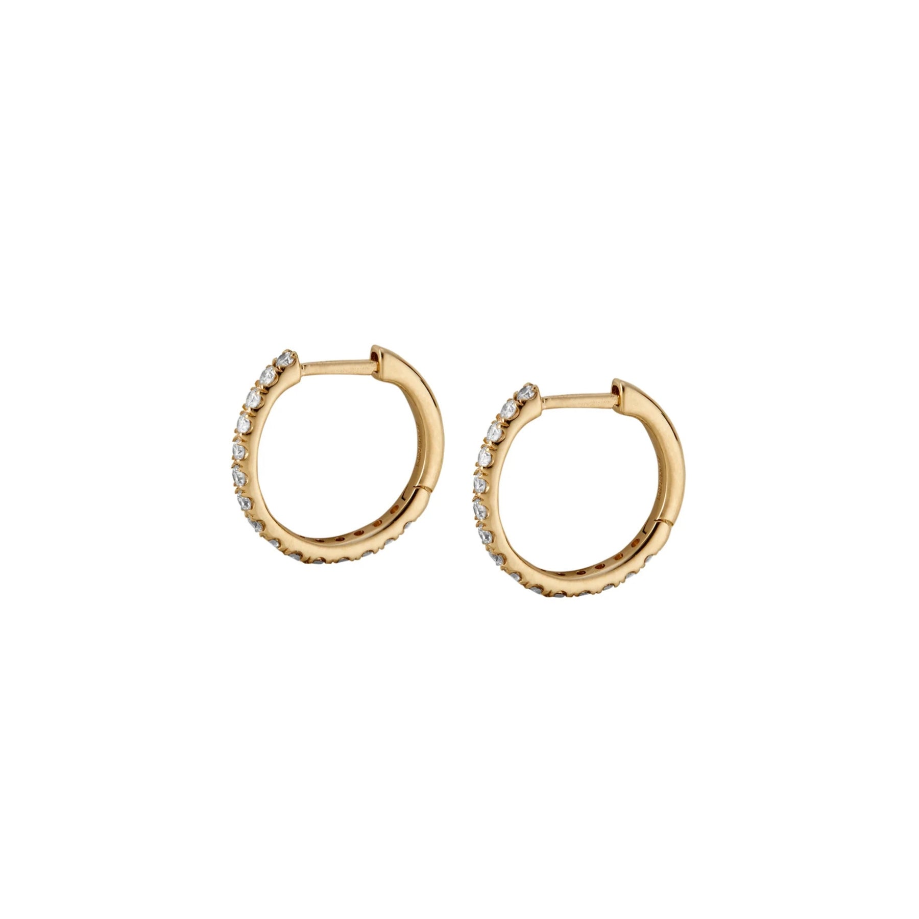 Dorsey Pavé Huggie Earrings in Gold | TheUNDONE