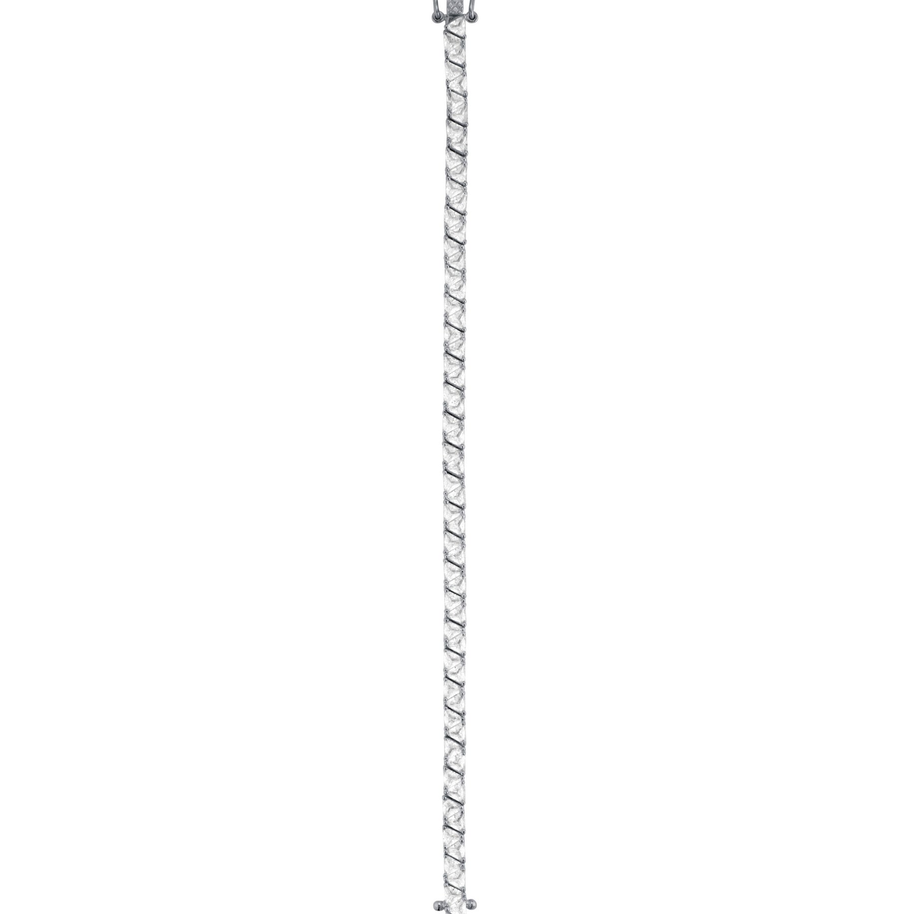 Dorsey | Petite Theodora Double Trillion, Lab White Sapphire Silver Rivière Bracelet | The UNDONE
