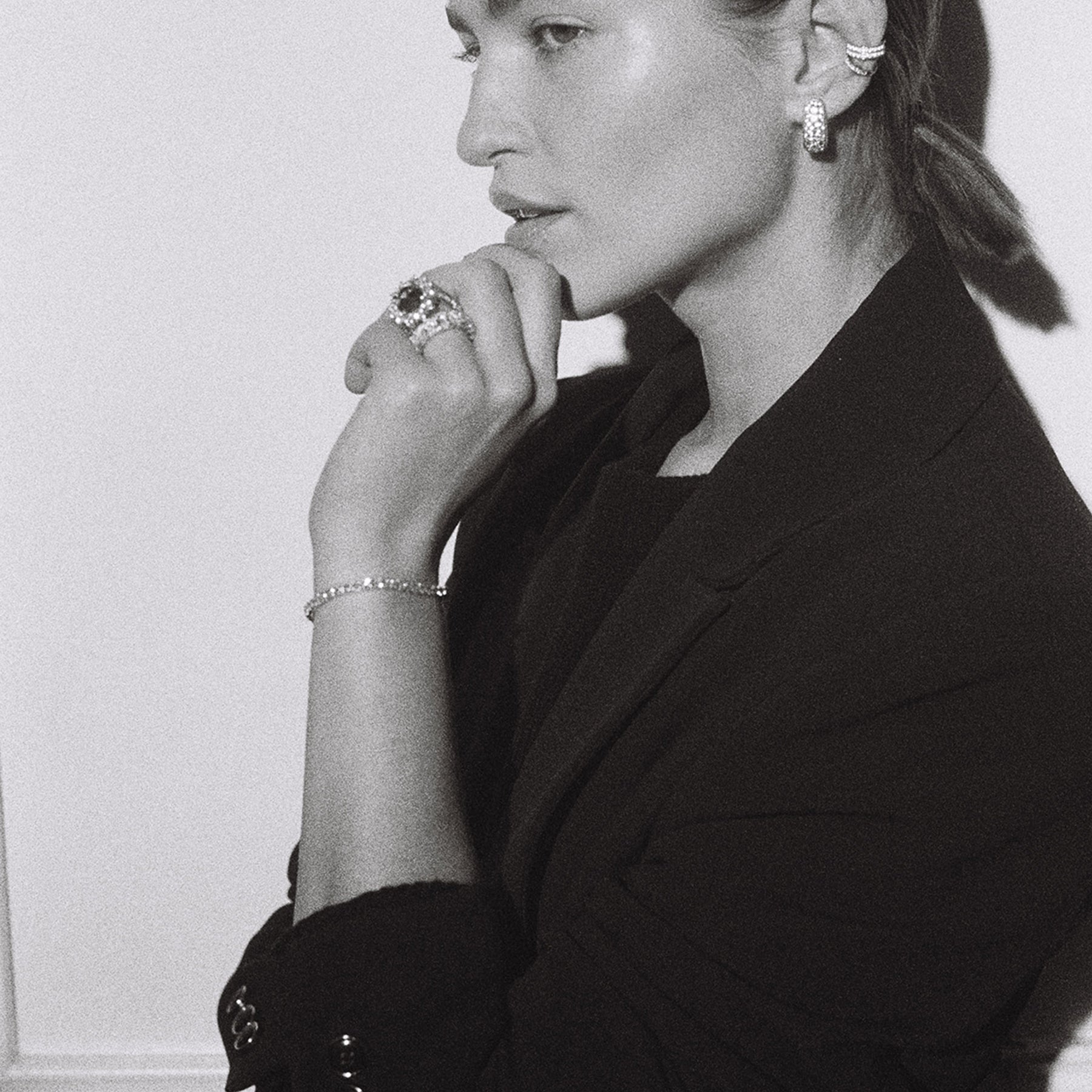 Dorsey | Kate 3mm Round Cut, Lab White Sapphire Silver Rivière Bracelet | The UNDONE